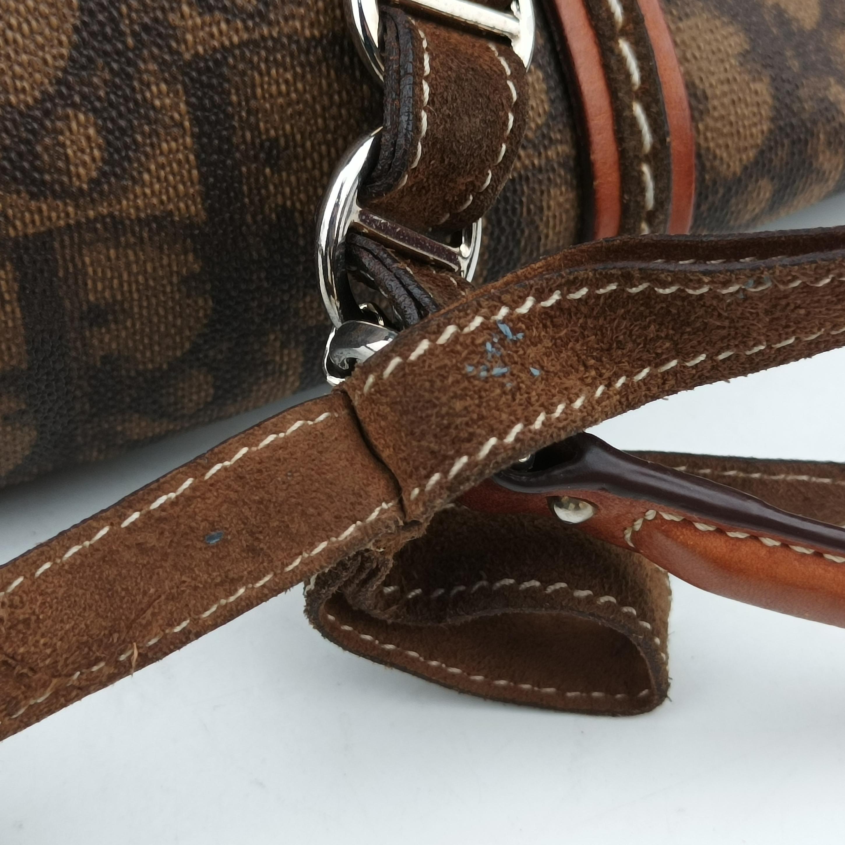 Trotter Romantique Mini Bow Brown×Multicolour PVC coated canvas×Leather 07-BO-0076ロマンティックトロッターミニボウ ブラウン×マルチカラー PVCコーティングキャンバス×レザー 07-BO-0076