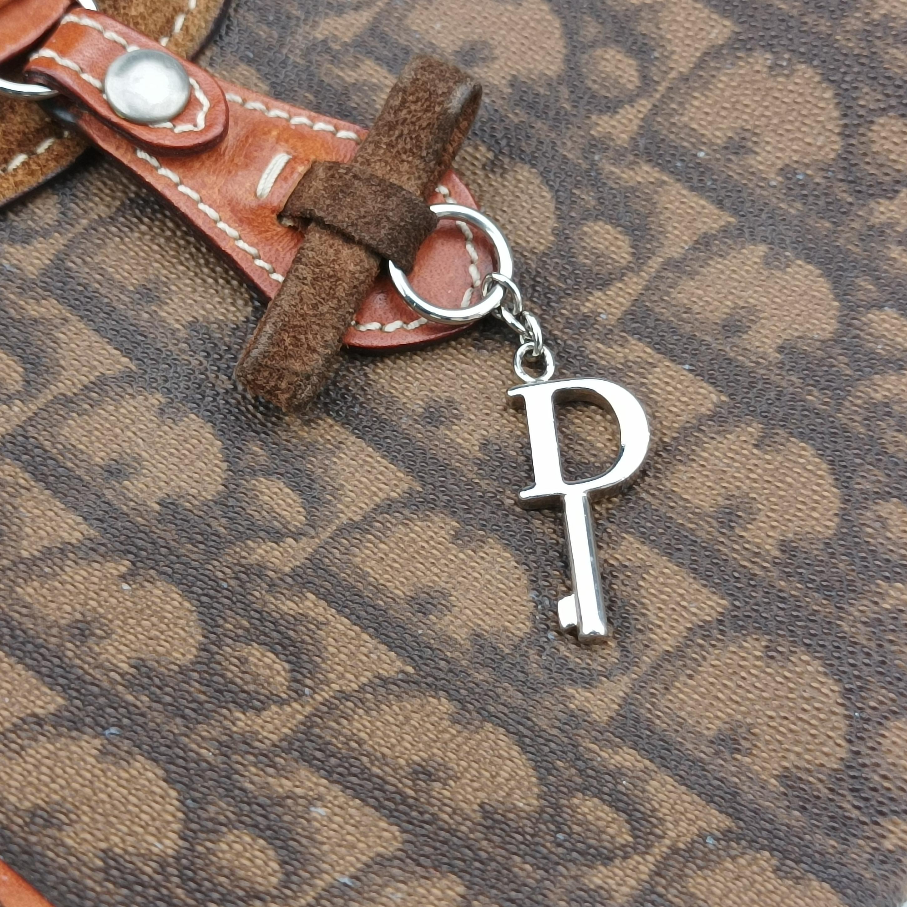 Trotter Romantique Mini Bow Brown×Multicolour PVC coated canvas×Leather 07-BO-0076ロマンティックトロッターミニボウ ブラウン×マルチカラー PVCコーティングキャンバス×レザー 07-BO-0076