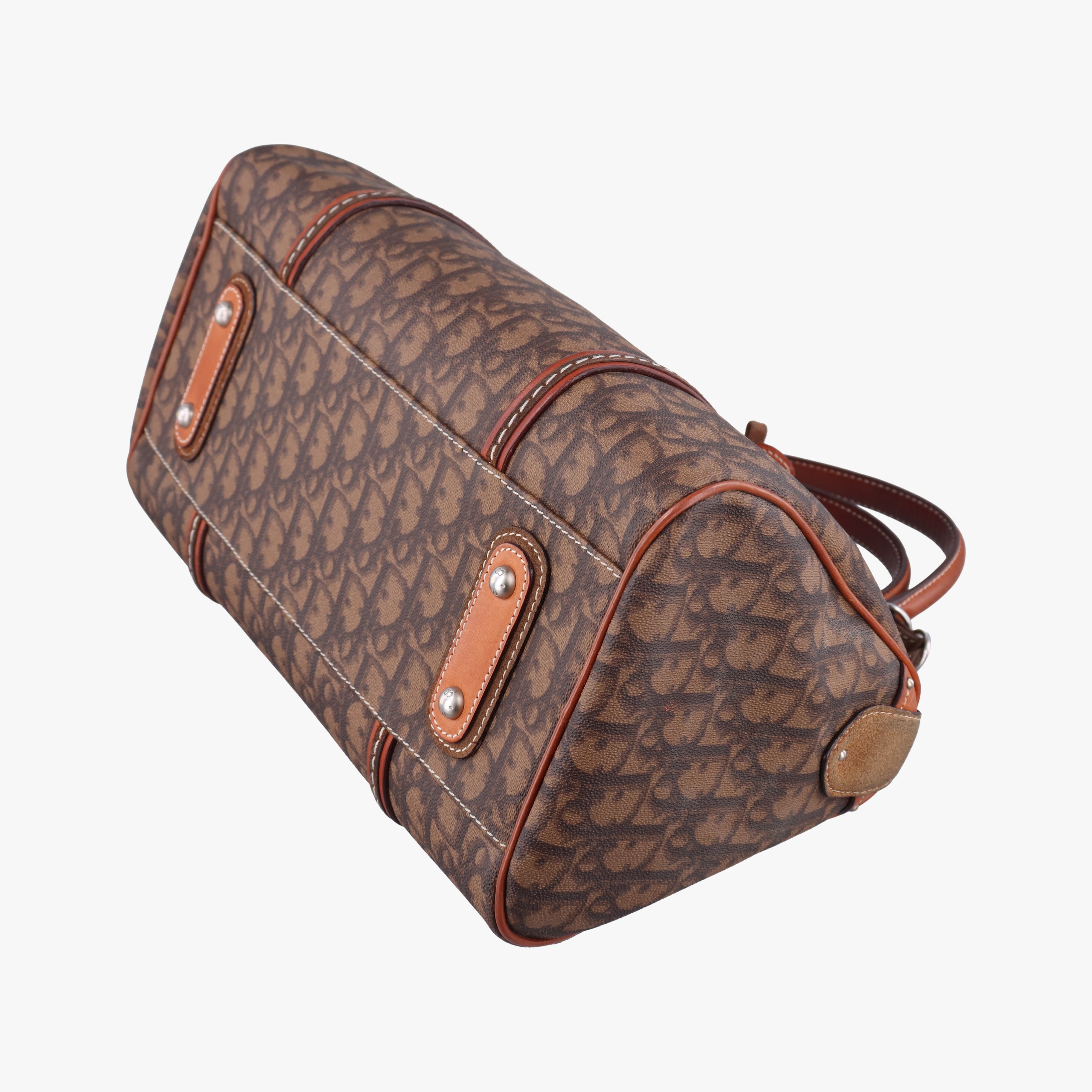 Trotter Romantique Mini Bow Brown×Multicolour PVC coated canvas×Leather 07-BO-0076ロマンティックトロッターミニボウ ブラウン×マルチカラー PVCコーティングキャンバス×レザー 07-BO-0076