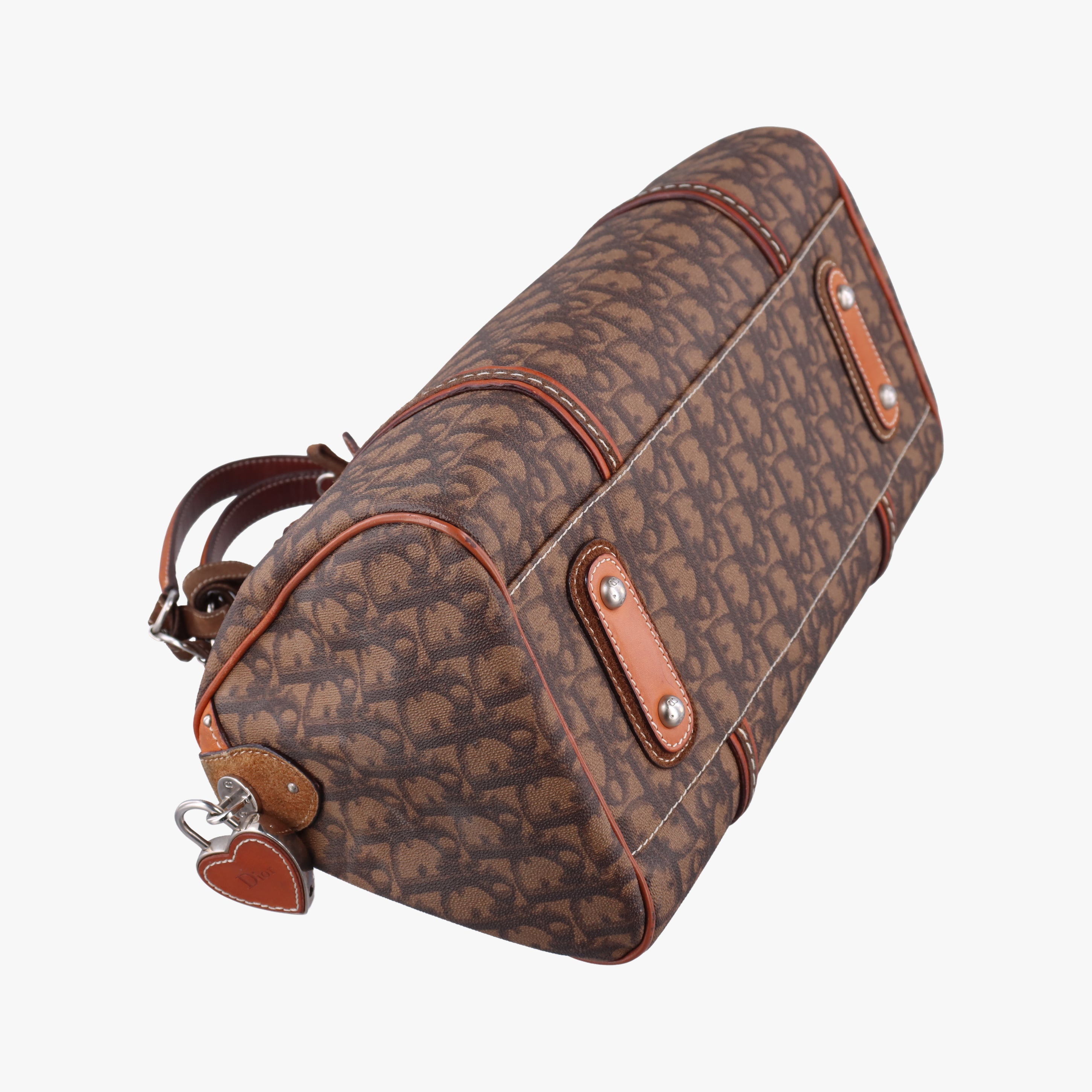 Trotter Romantique Mini Bow Brown×Multicolour PVC coated canvas×Leather 07-BO-0076ロマンティックトロッターミニボウ ブラウン×マルチカラー PVCコーティングキャンバス×レザー 07-BO-0076