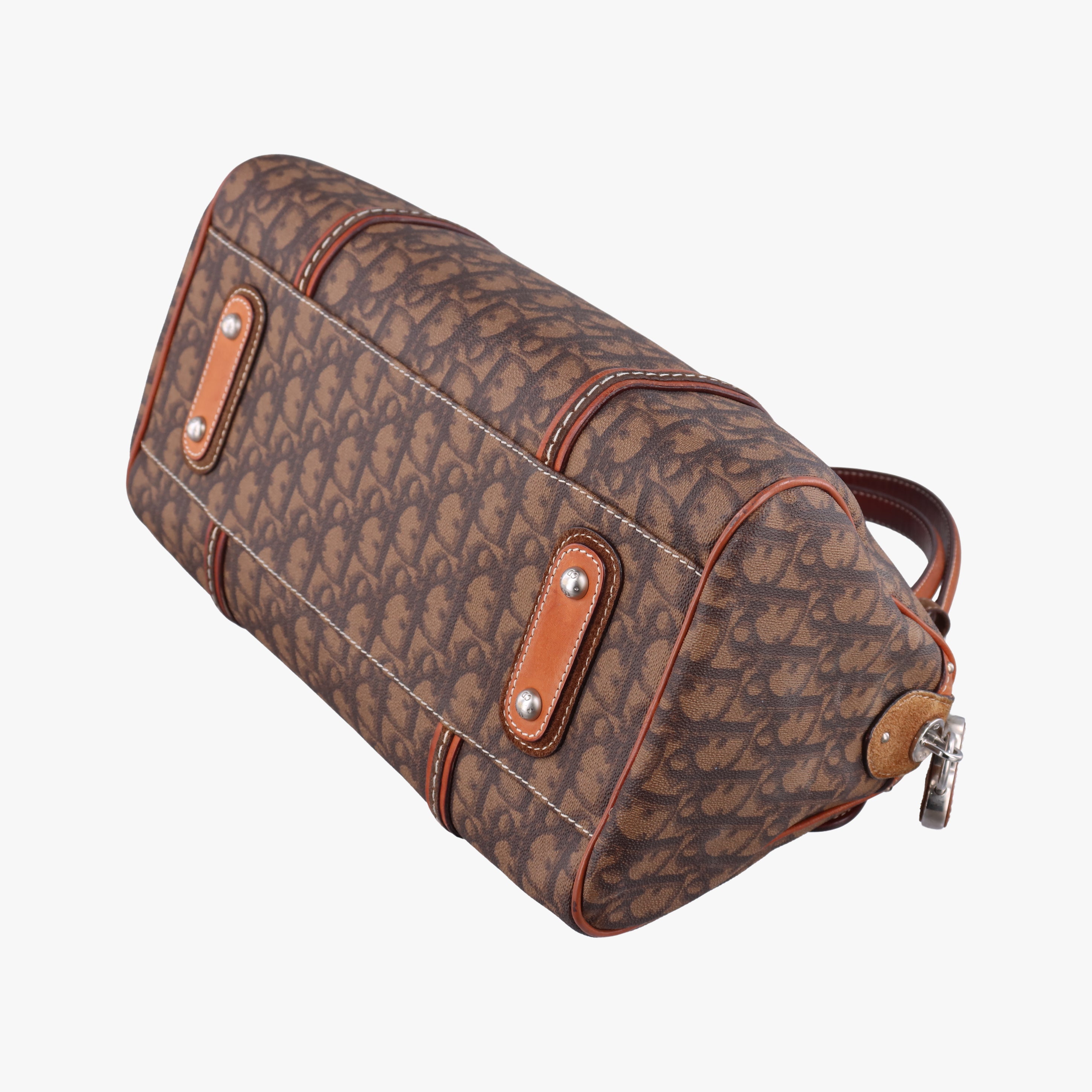 Trotter Romantique Mini Bow Brown×Multicolour PVC coated canvas×Leather 07-BO-0076ロマンティックトロッターミニボウ ブラウン×マルチカラー PVCコーティングキャンバス×レザー 07-BO-0076