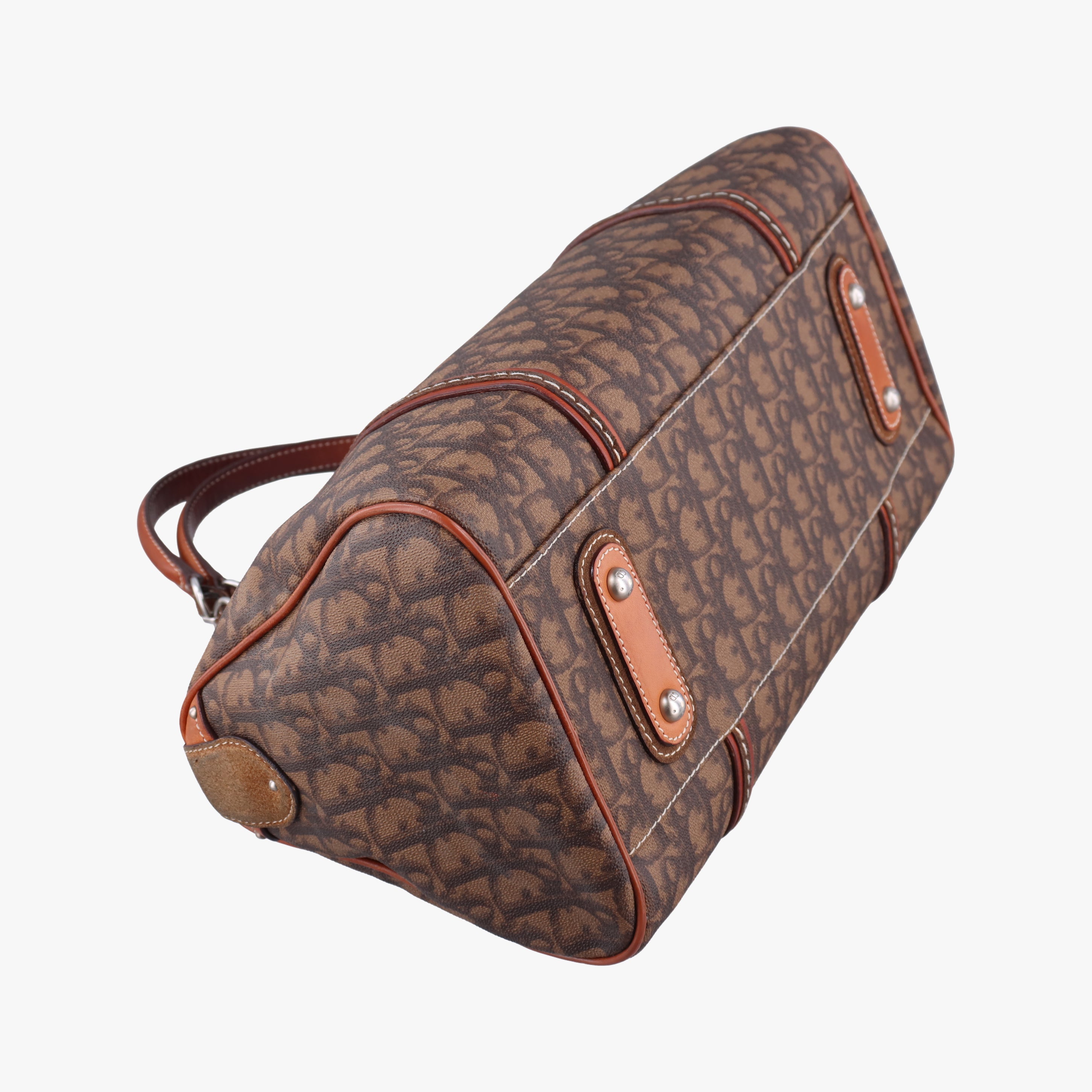 Trotter Romantique Mini Bow Brown×Multicolour PVC coated canvas×Leather 07-BO-0076ロマンティックトロッターミニボウ ブラウン×マルチカラー PVCコーティングキャンバス×レザー 07-BO-0076