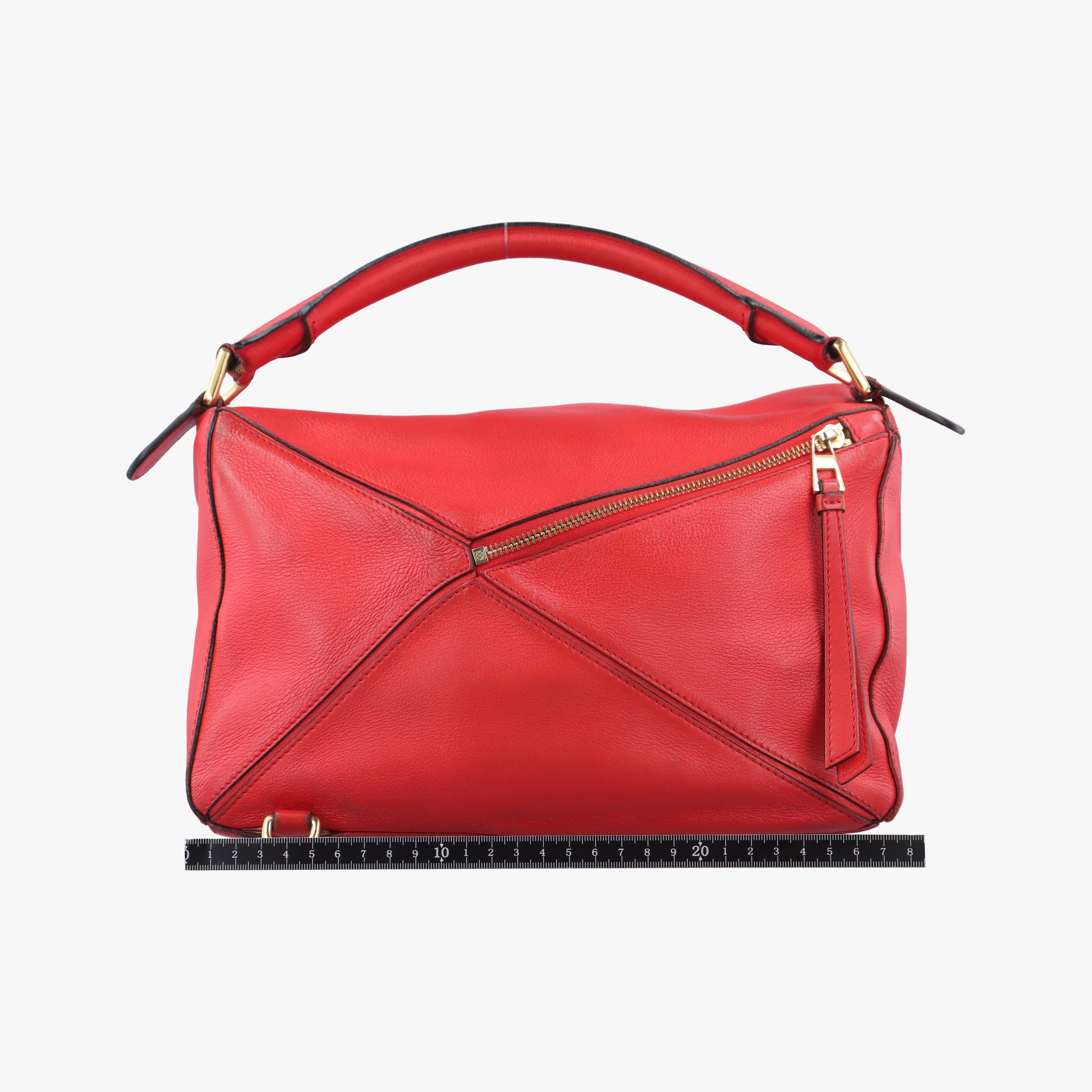 Puzzle Bag Medium Red Leather 051605パズルバッグ ミディアム レッド レザー 051605