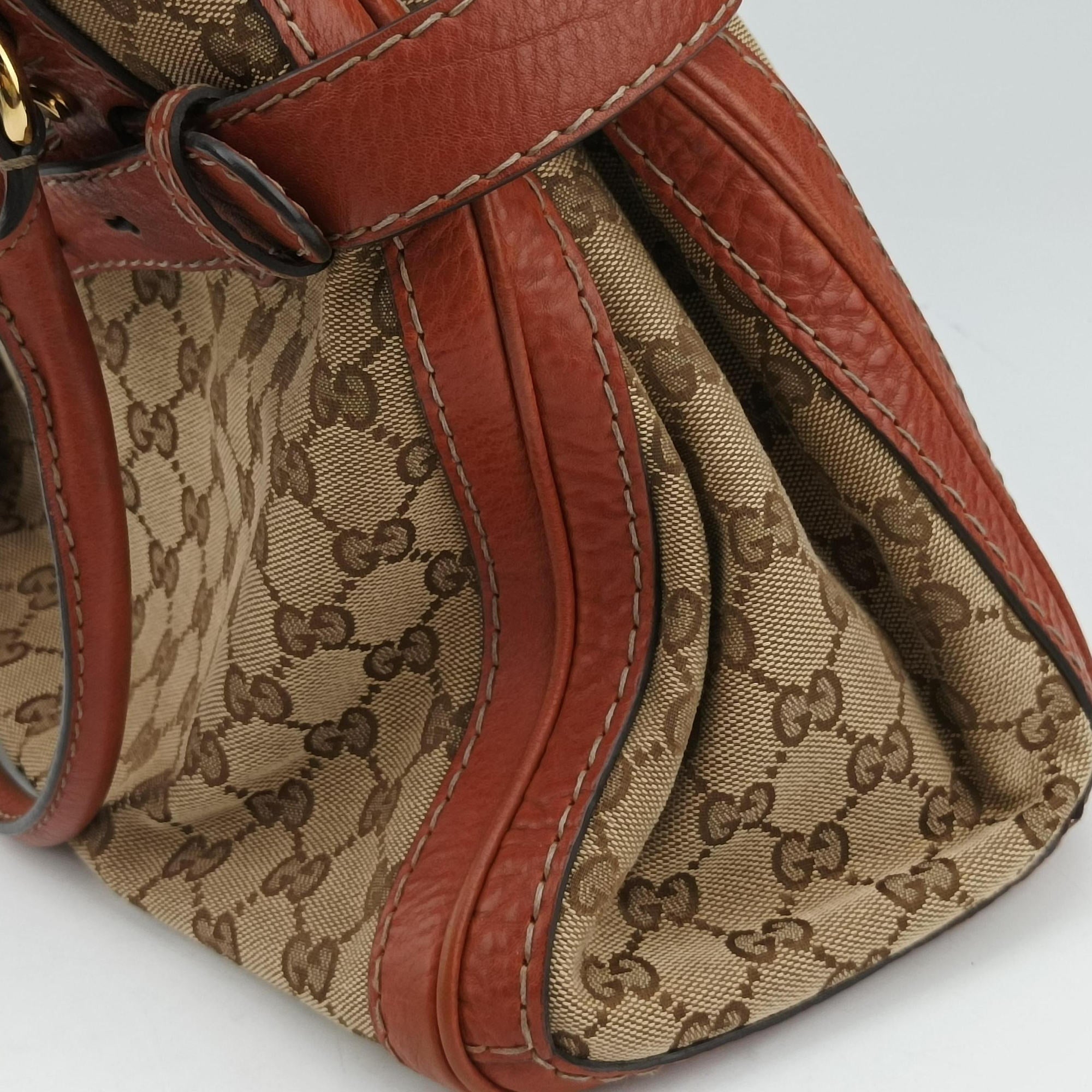 GG Running beige×orange Leather×canvas 247183 G9415111GGランニング ベージュ x オレンジ レザー×キャンバス 247183 G9415111