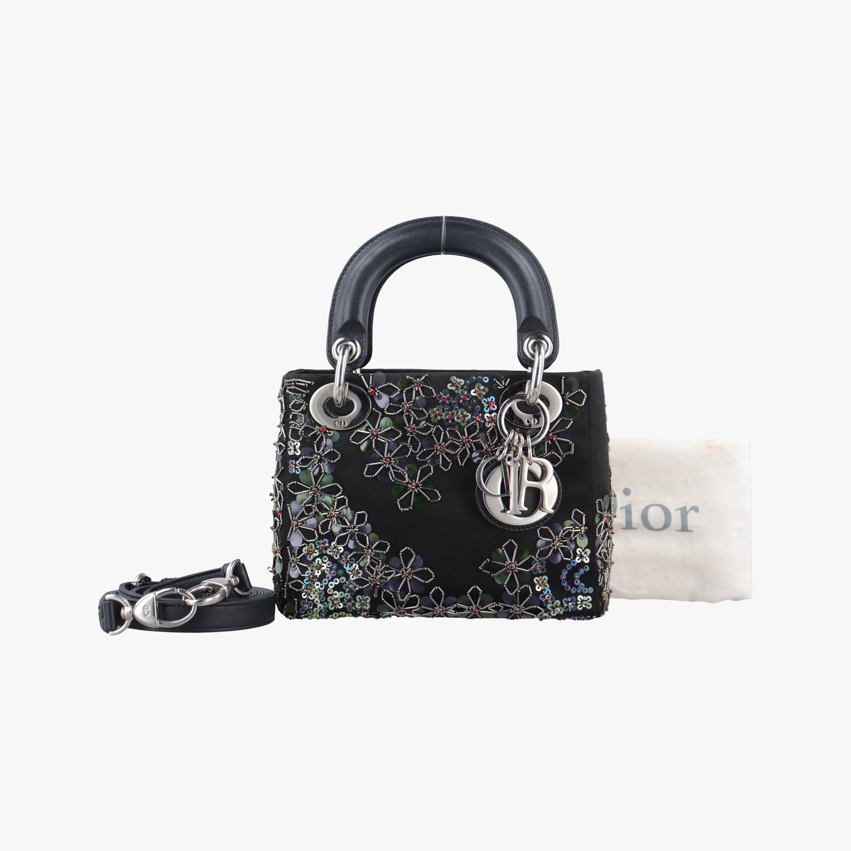 Lady Dior Black silk 04-MA-1126レディディオール ブラック シルク 04-MA-1126