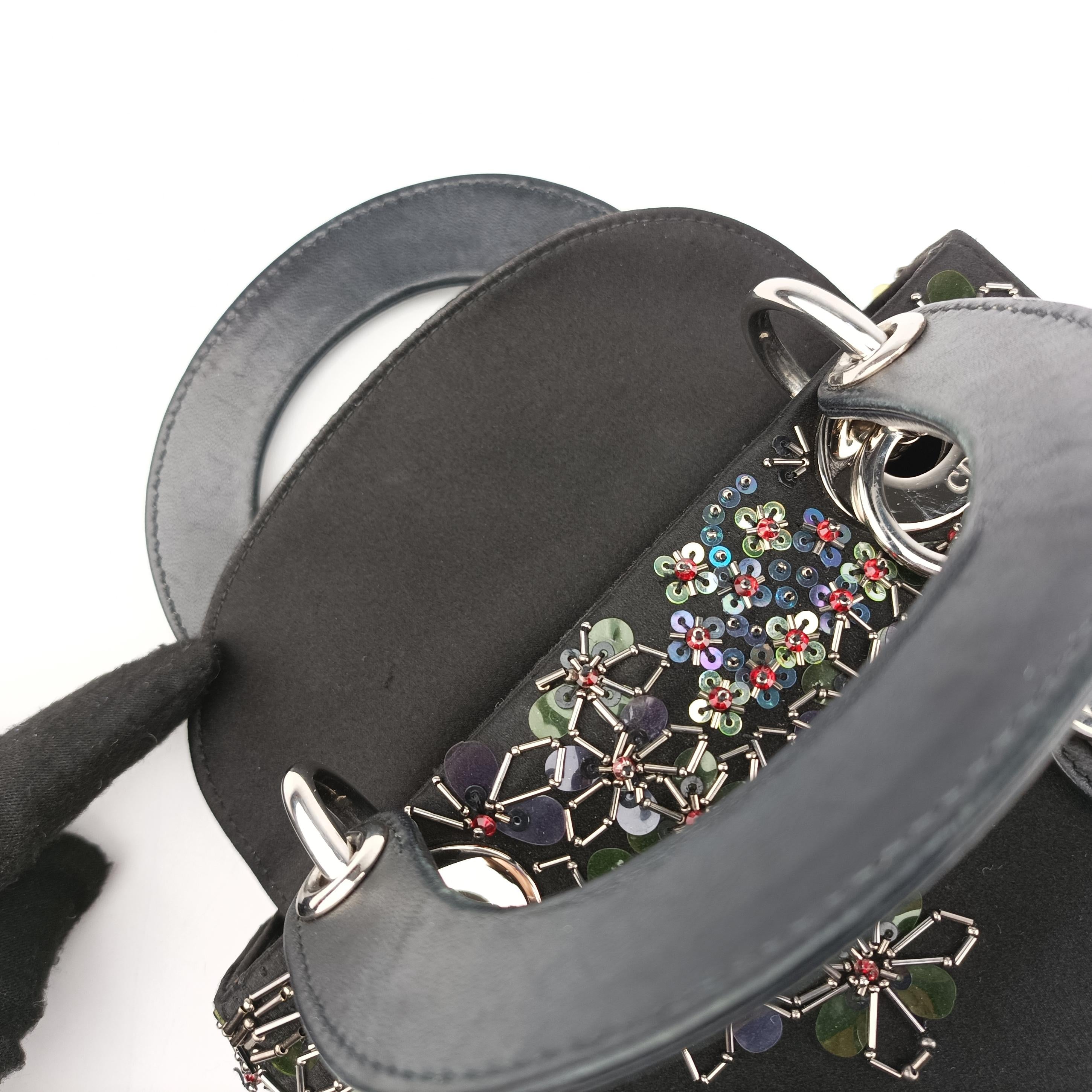 Lady Dior Black silk 04-MA-1126レディディオール ブラック シルク 04-MA-1126