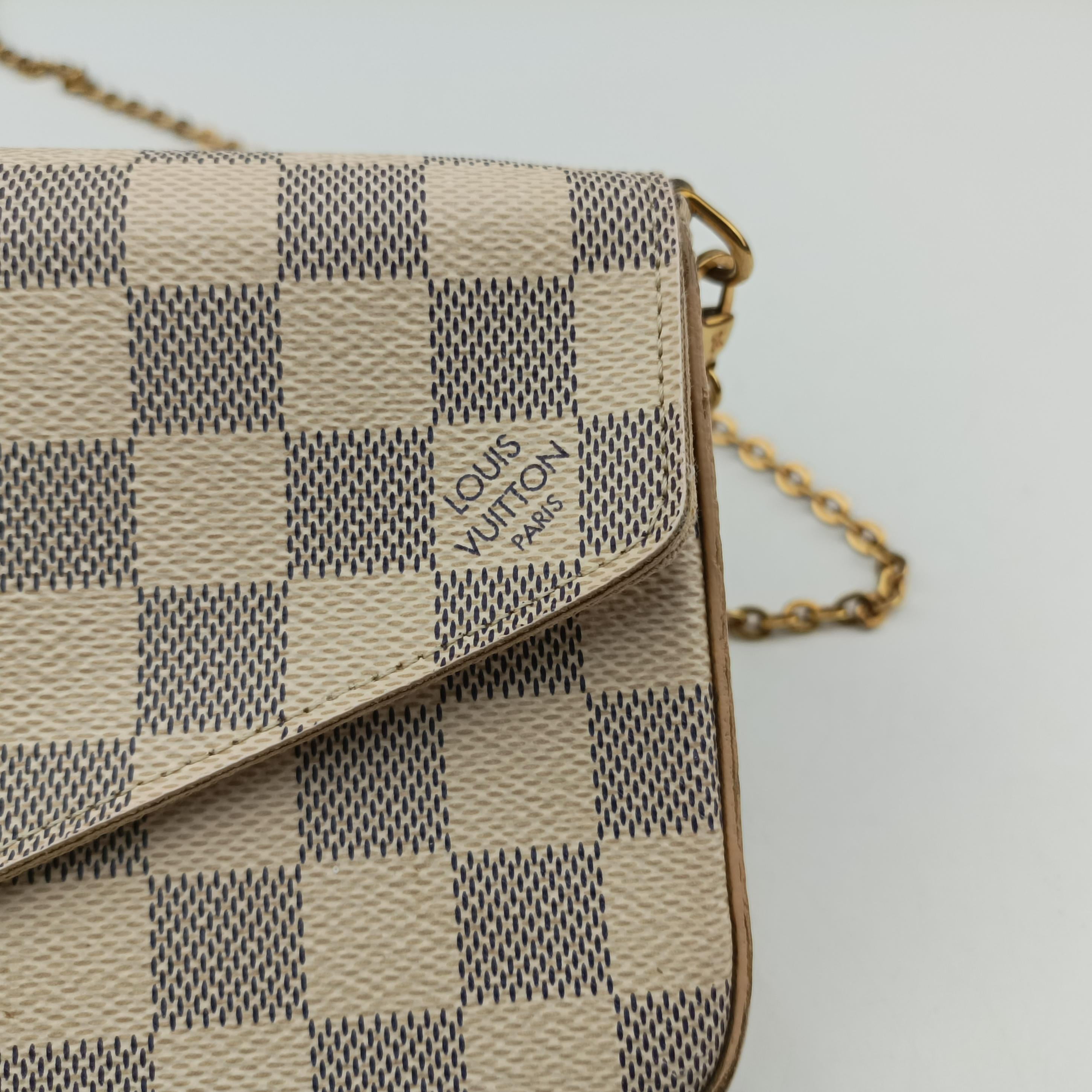 Pochette FeLICIE Azur Damier Canvas N63106 MI2118ポシェットフェリシー アズール ダミエキャンバス N63106 MI2118