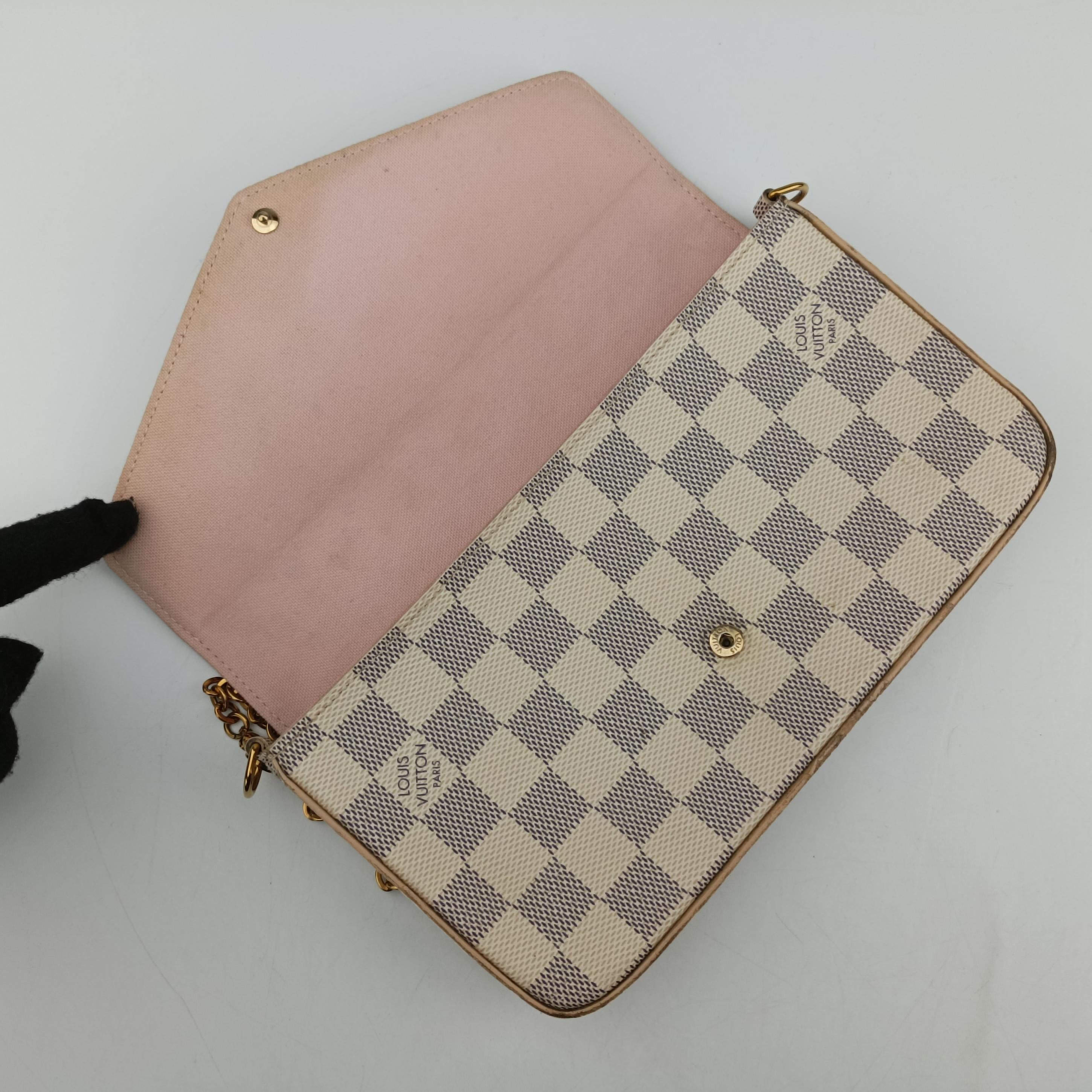 Pochette FeLICIE Azur Damier Canvas N63106 MI2118ポシェットフェリシー アズール ダミエキャンバス N63106 MI2118