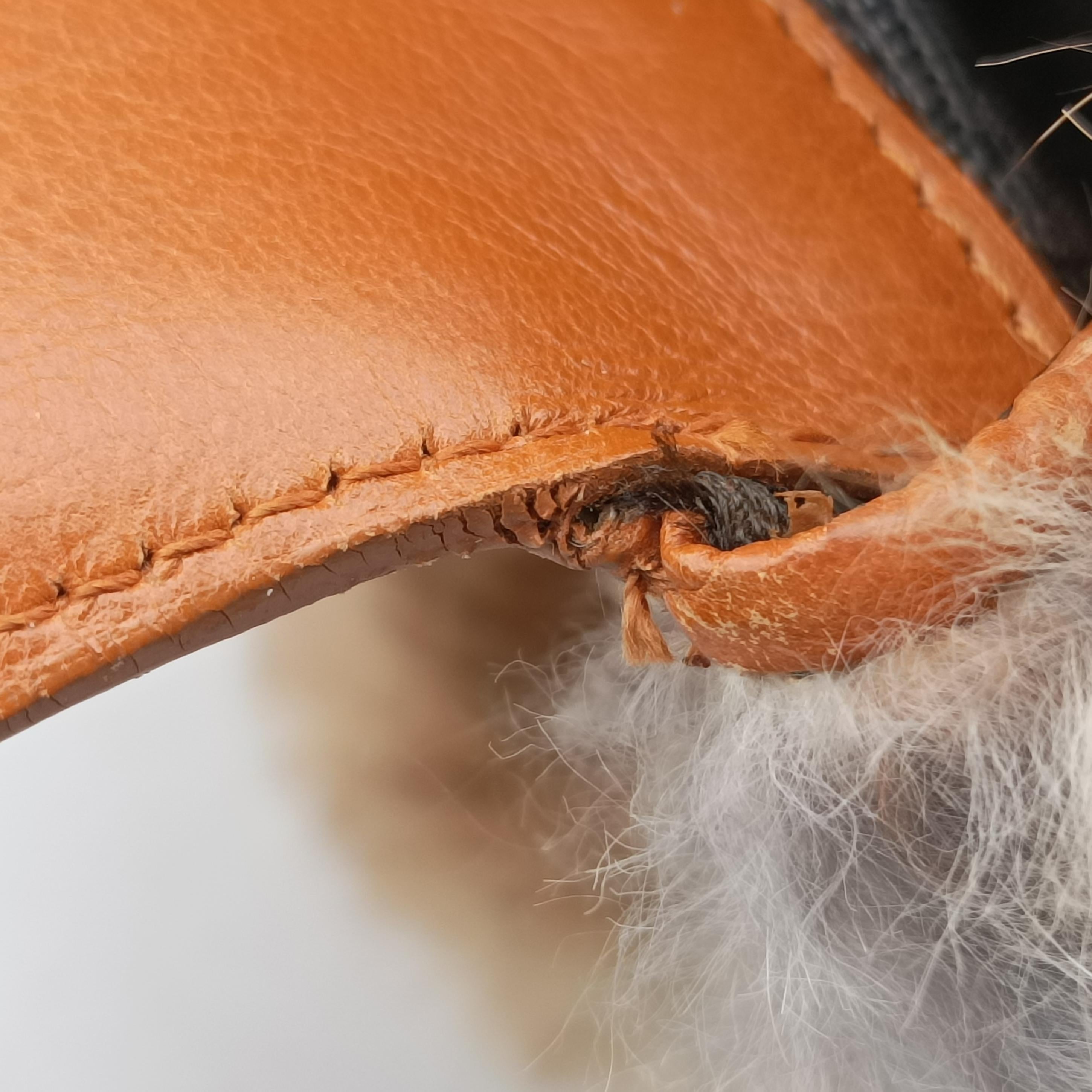 D logo Brown fur×leather 15-MA-0065Dロゴ ブラウン ファー×レザー 15-MA-0065