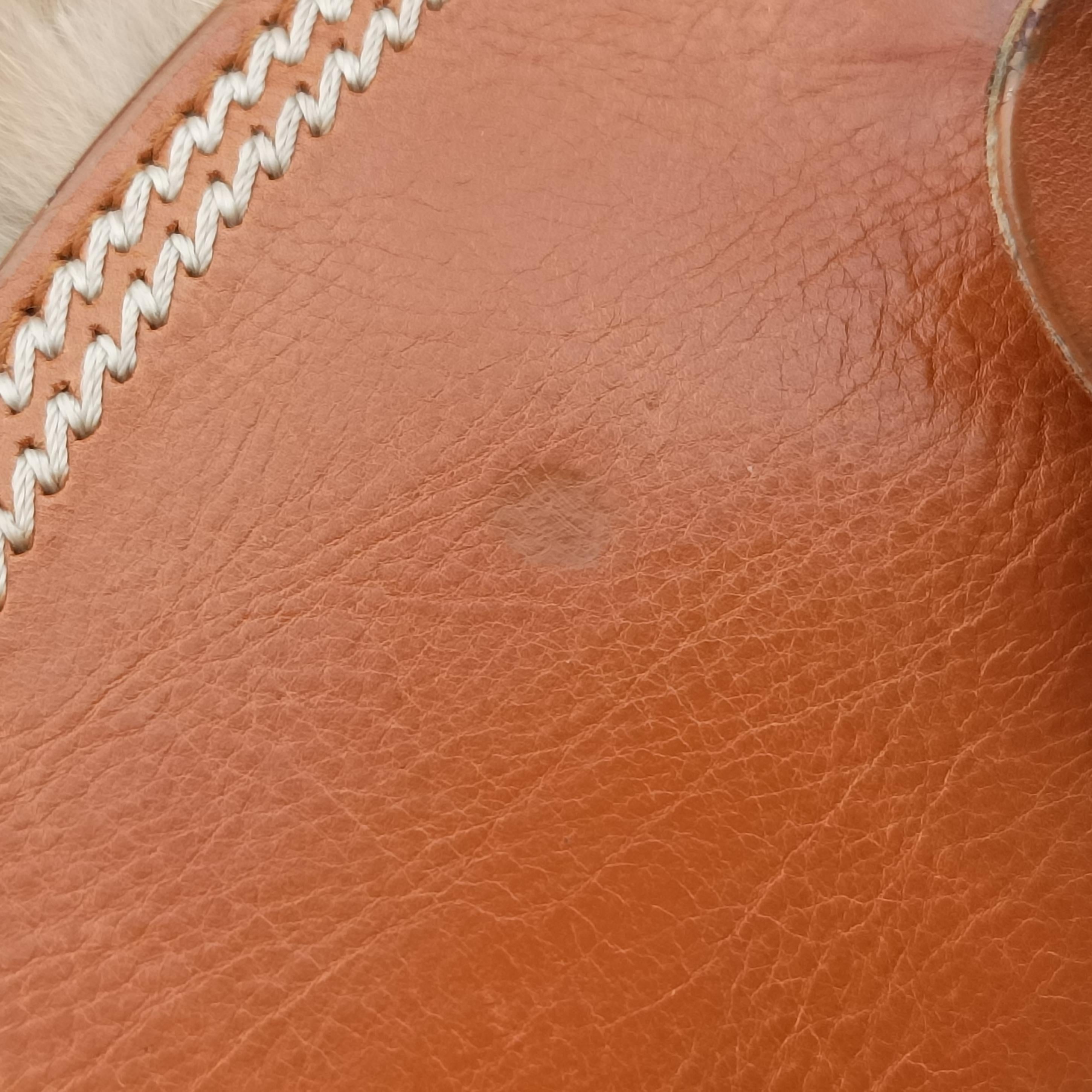 D logo Brown fur×leather 15-MA-0065Dロゴ ブラウン ファー×レザー 15-MA-0065