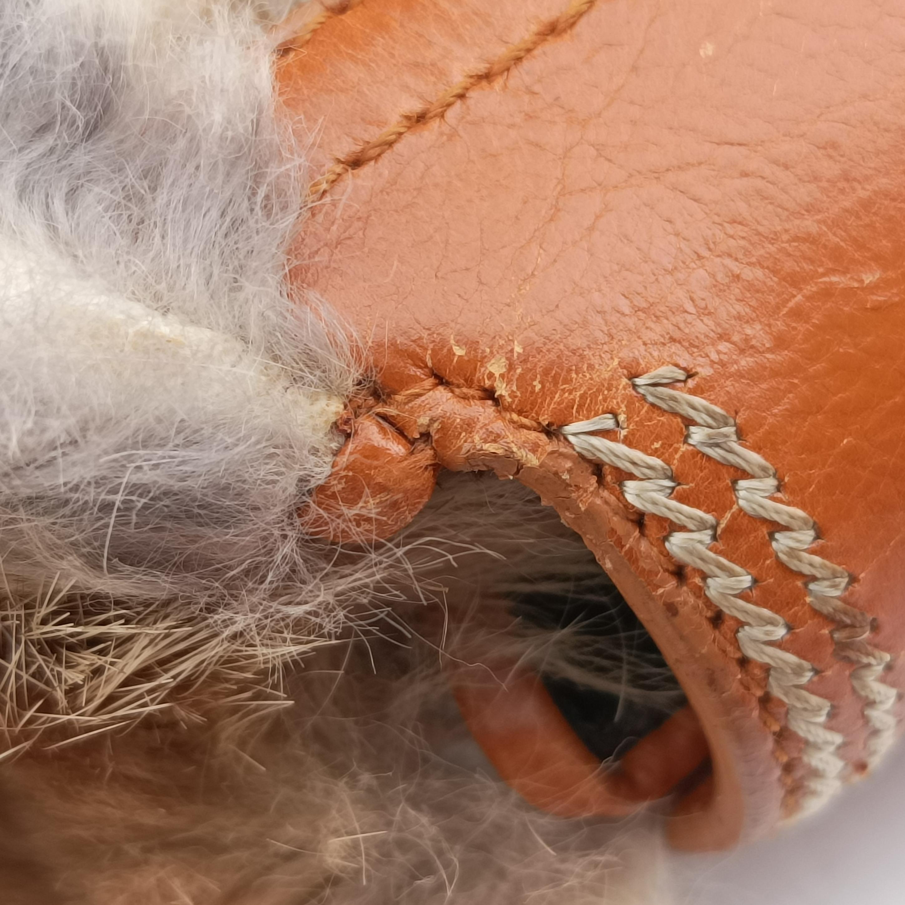 D logo Brown fur×leather 15-MA-0065Dロゴ ブラウン ファー×レザー 15-MA-0065