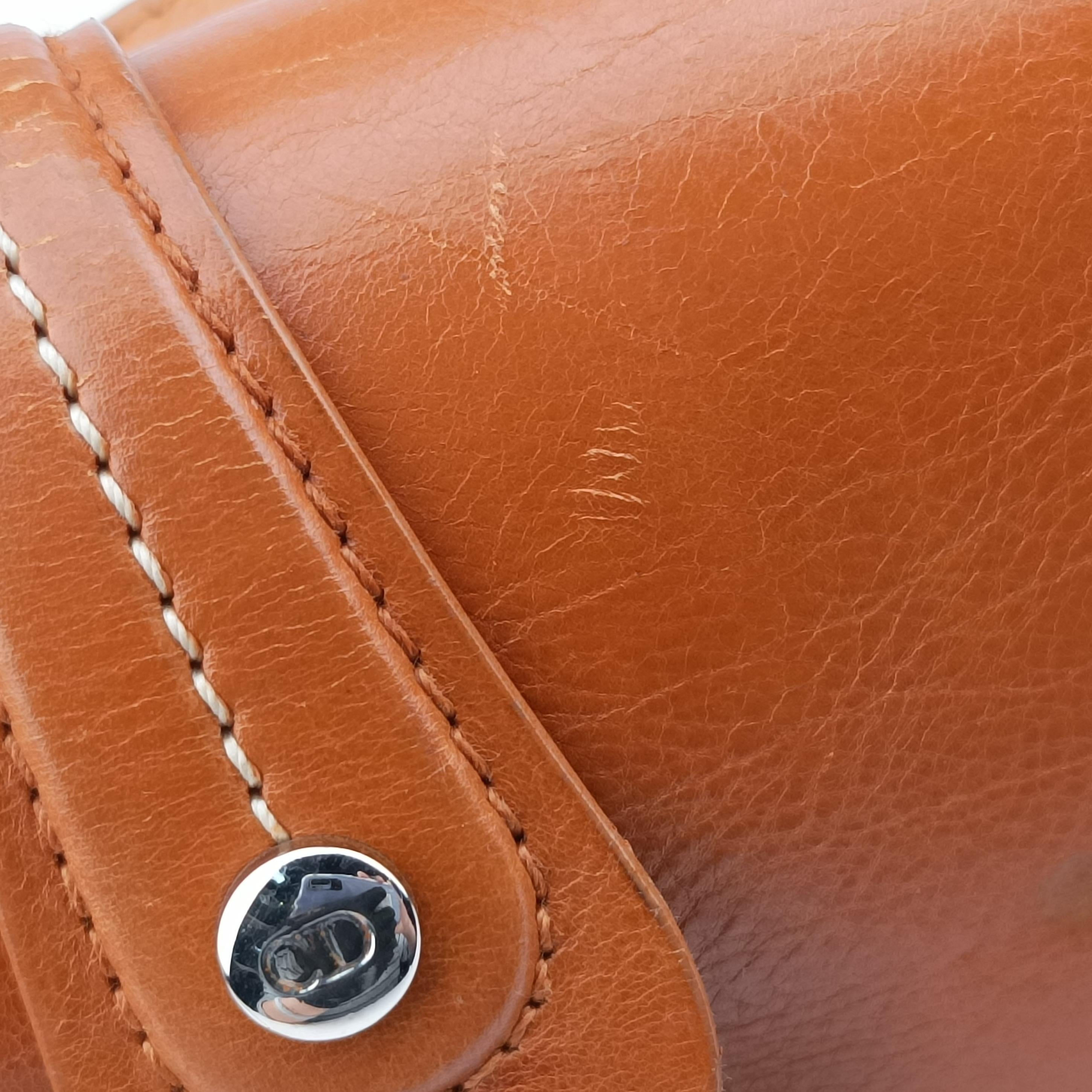 D logo Brown fur×leather 15-MA-0065Dロゴ ブラウン ファー×レザー 15-MA-0065