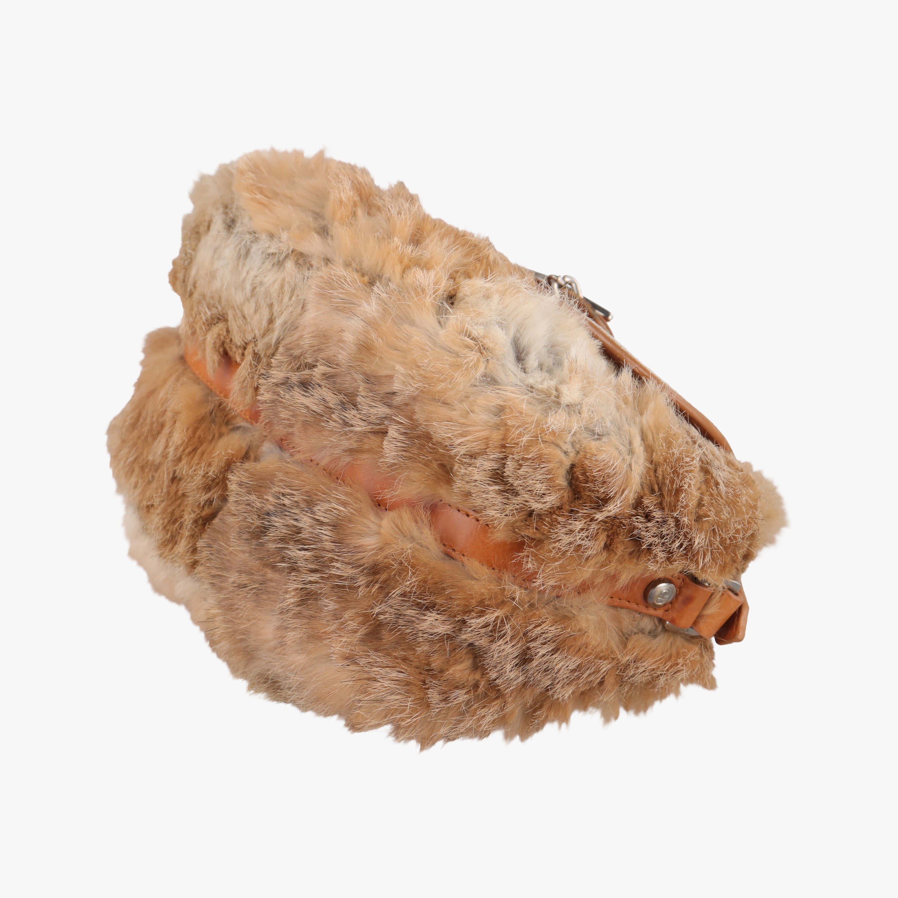 D logo Brown fur×leather 15-MA-0065Dロゴ ブラウン ファー×レザー 15-MA-0065