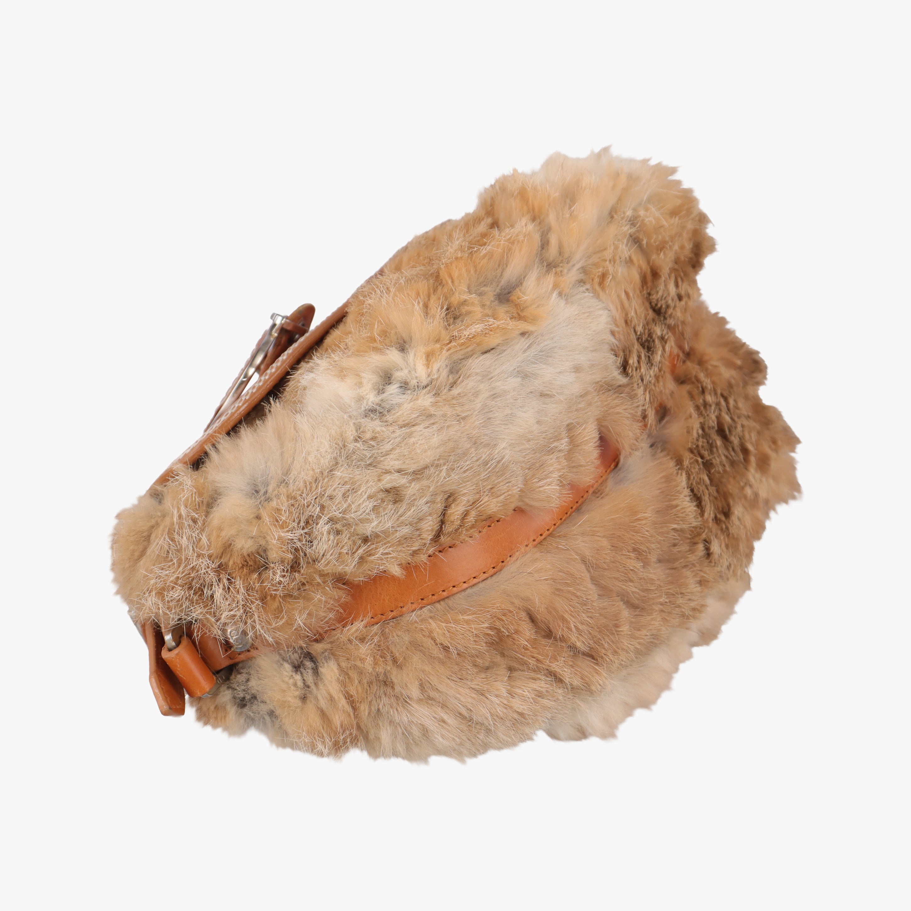 D logo Brown fur×leather 15-MA-0065Dロゴ ブラウン ファー×レザー 15-MA-0065