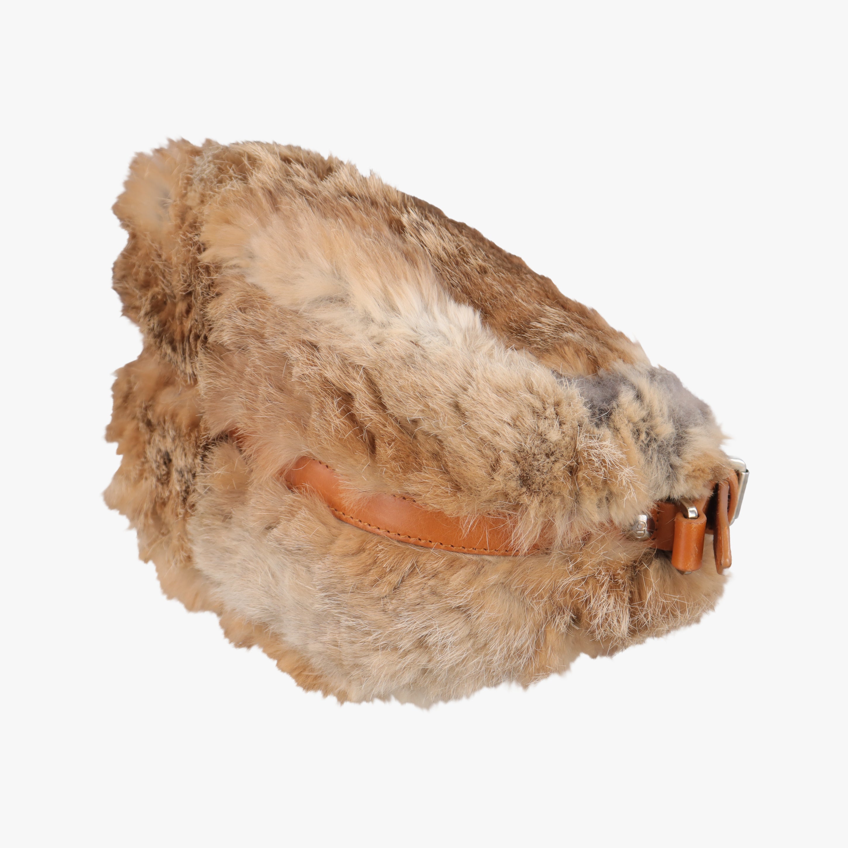 D logo Brown fur×leather 15-MA-0065Dロゴ ブラウン ファー×レザー 15-MA-0065