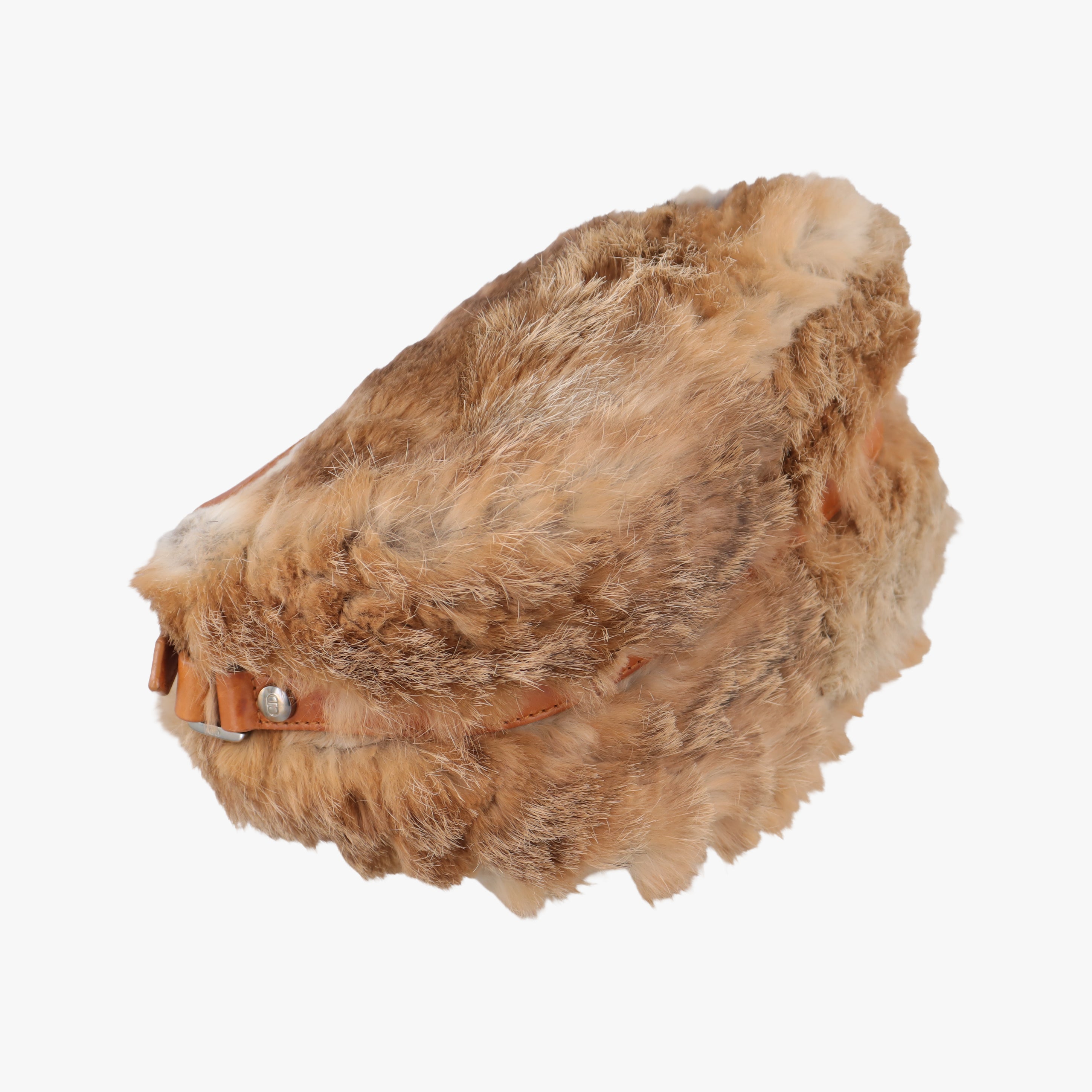 D logo Brown fur×leather 15-MA-0065Dロゴ ブラウン ファー×レザー 15-MA-0065