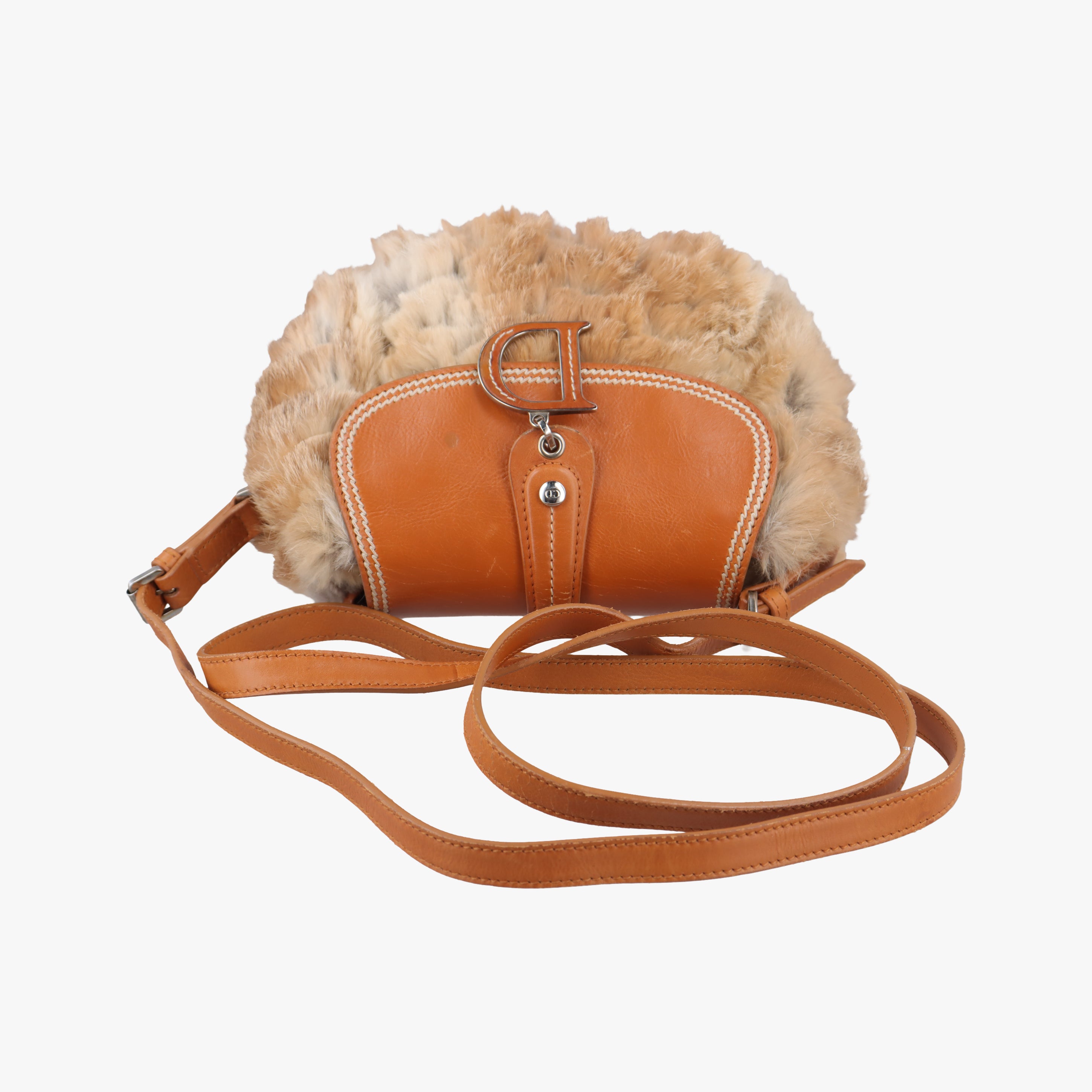 D logo Brown fur×leather 15-MA-0065Dロゴ ブラウン ファー×レザー 15-MA-0065