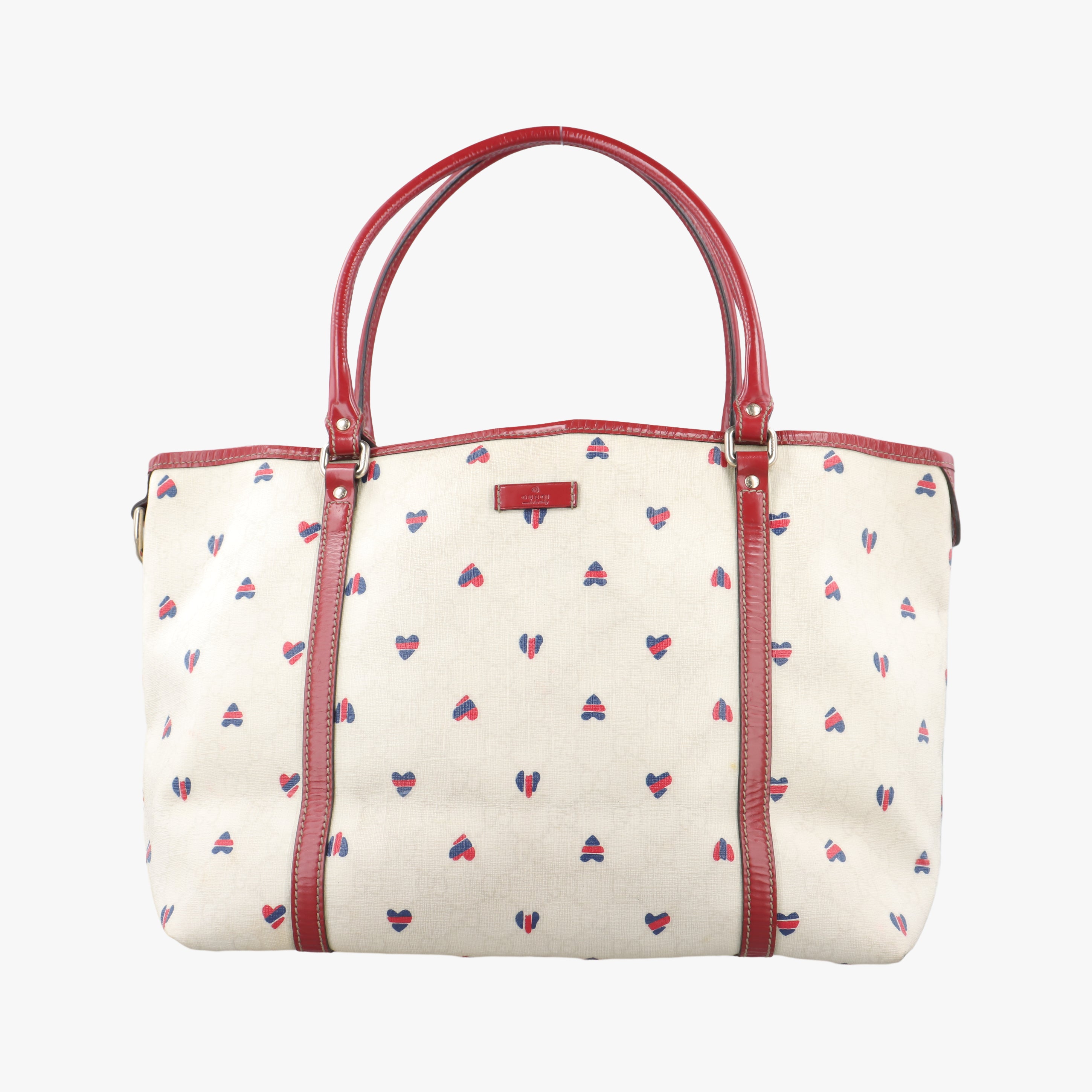 GG Supreme GG Plus heart flower White×red PVC coated canvas 197953 A3540773GGスプリーム GGプラス ハート フラワー ホワイト×レッド PVCコーティングキャンバス 197953 A3540773