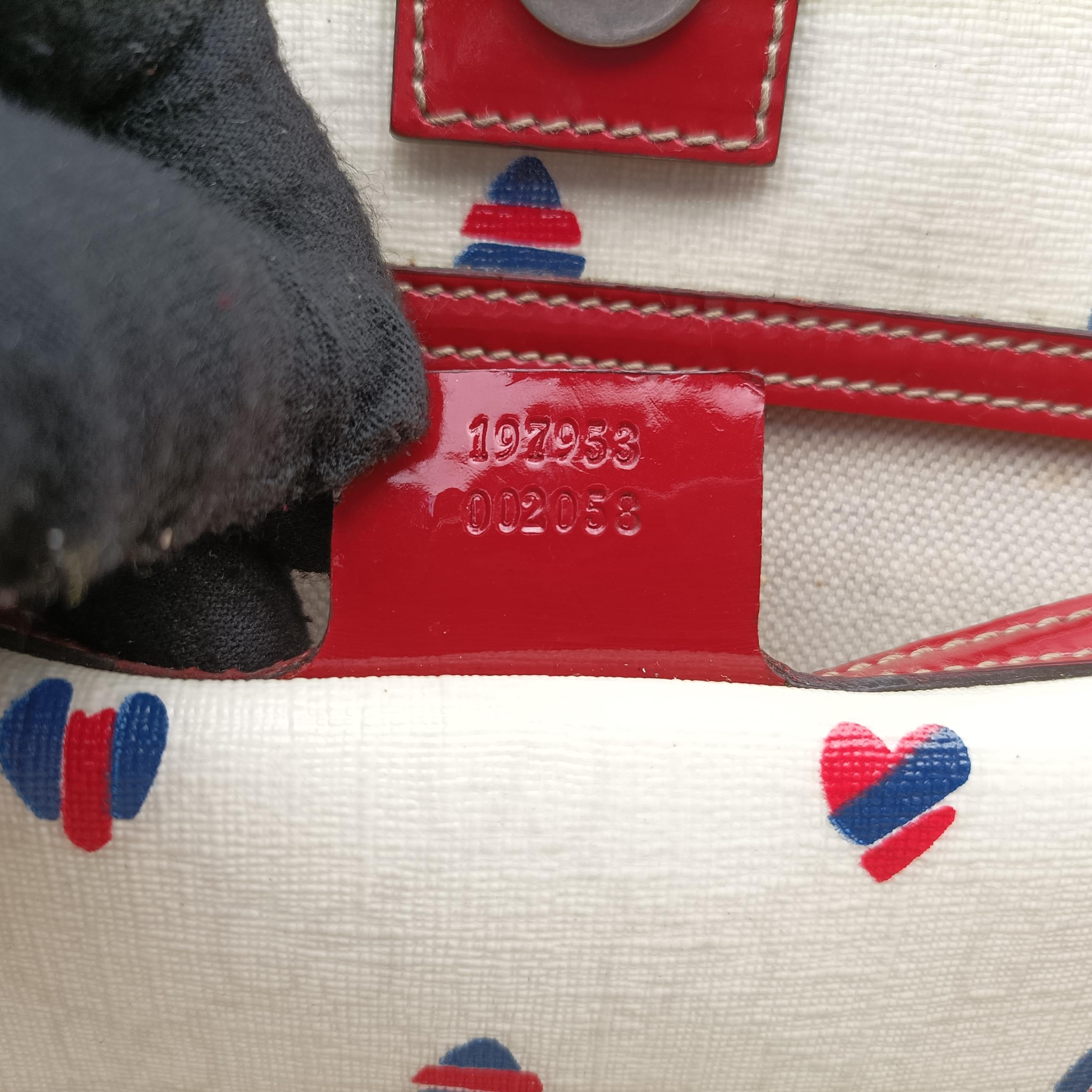 GG Supreme GG Plus heart flower White×red PVC coated canvas 197953 A3540773GGスプリーム GGプラス ハート フラワー ホワイト×レッド PVCコーティングキャンバス 197953 A3540773