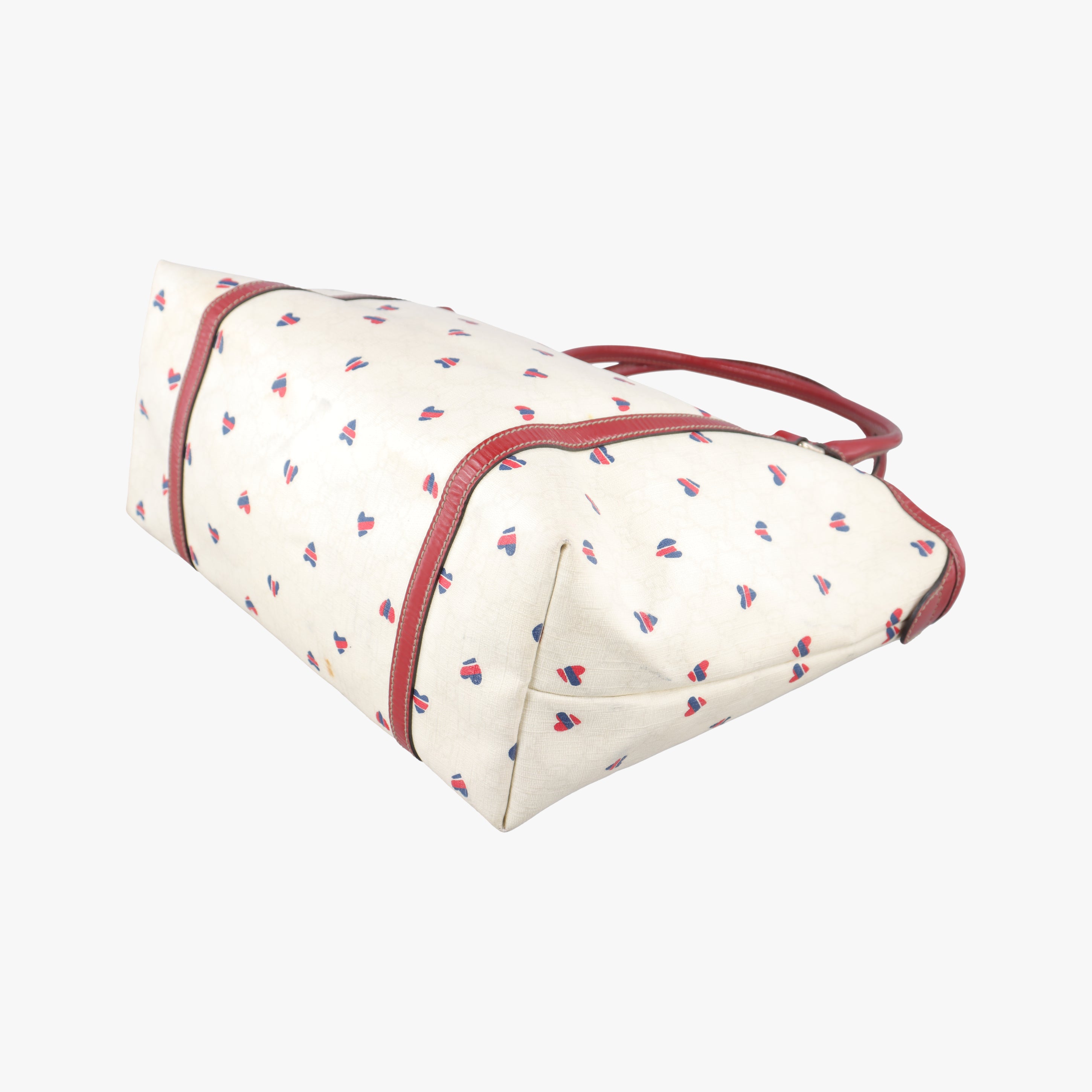 GG Supreme GG Plus heart flower White×red PVC coated canvas 197953 A3540773GGスプリーム GGプラス ハート フラワー ホワイト×レッド PVCコーティングキャンバス 197953 A3540773