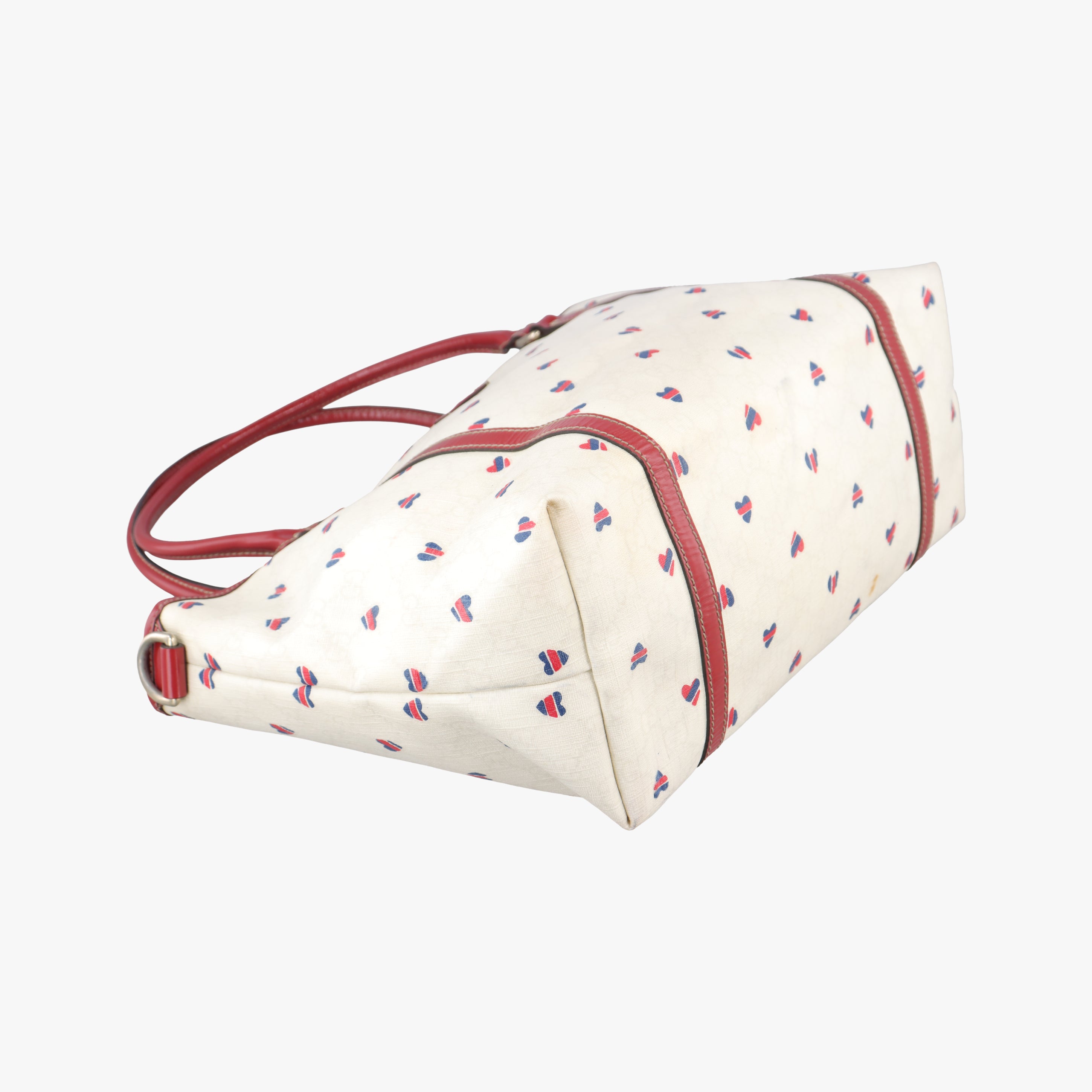 GG Supreme GG Plus heart flower White×red PVC coated canvas 197953 A3540773GGスプリーム GGプラス ハート フラワー ホワイト×レッド PVCコーティングキャンバス 197953 A3540773