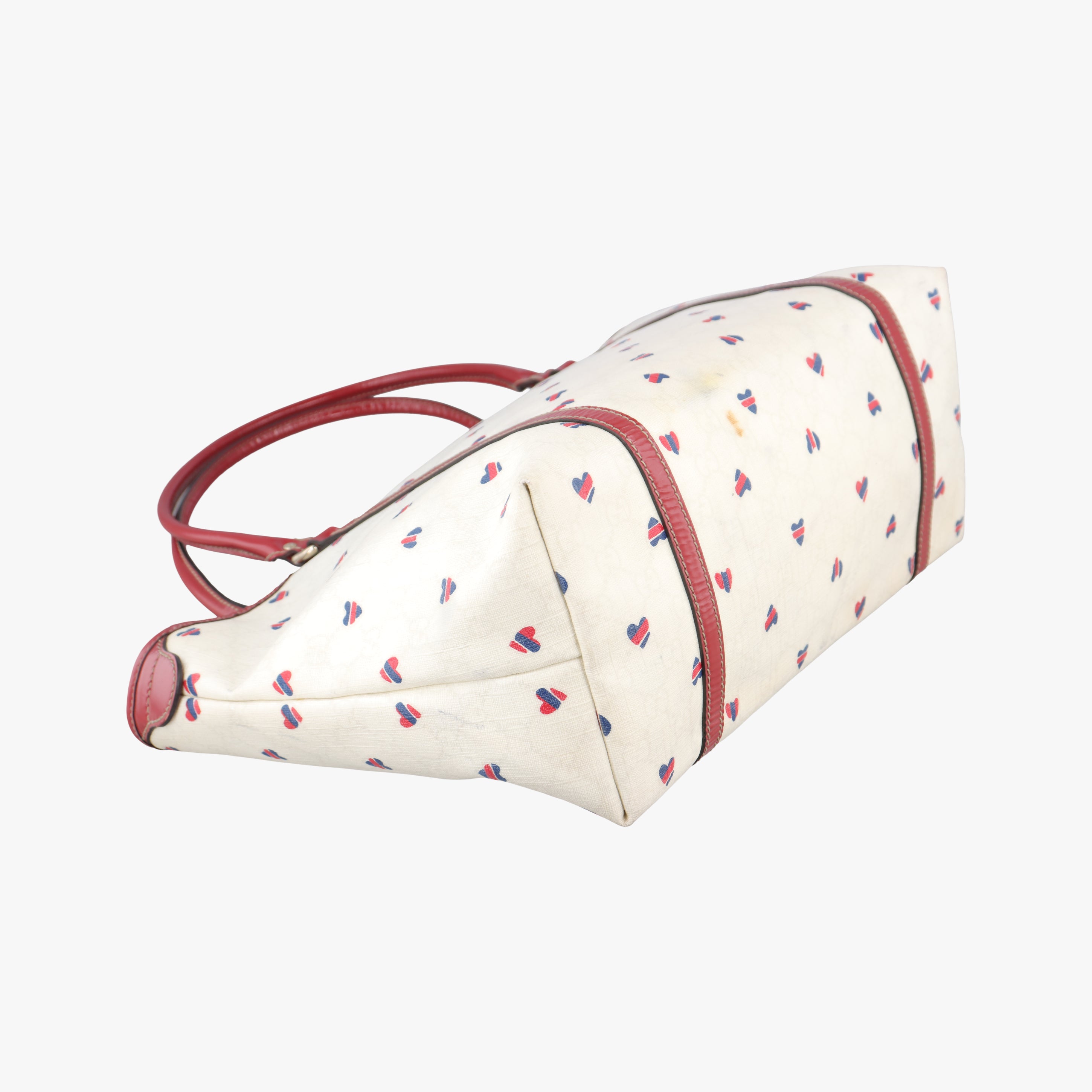 GG Supreme GG Plus heart flower White×red PVC coated canvas 197953 A3540773GGスプリーム GGプラス ハート フラワー ホワイト×レッド PVCコーティングキャンバス 197953 A3540773