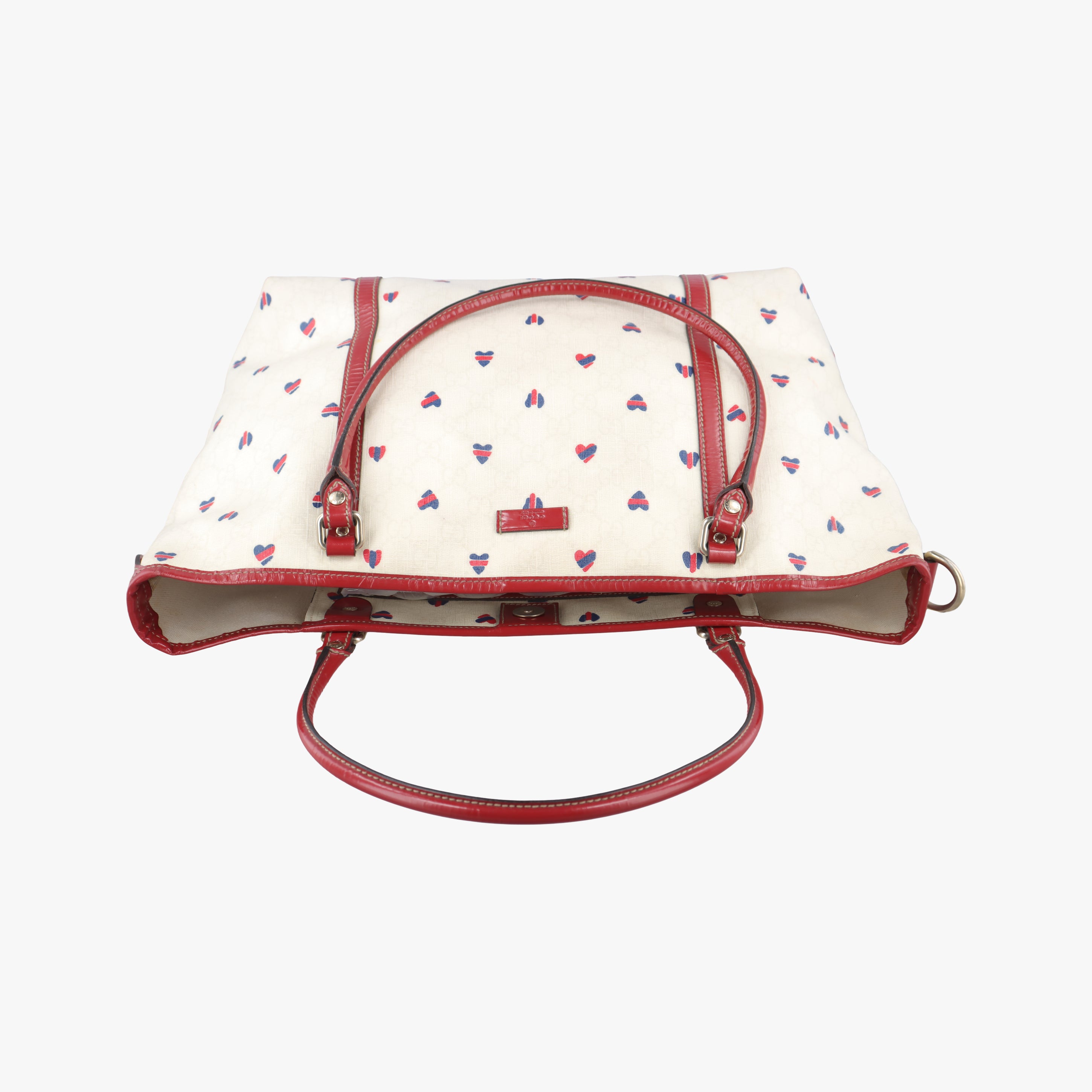 GG Supreme GG Plus heart flower White×red PVC coated canvas 197953 A3540773GGスプリーム GGプラス ハート フラワー ホワイト×レッド PVCコーティングキャンバス 197953 A3540773