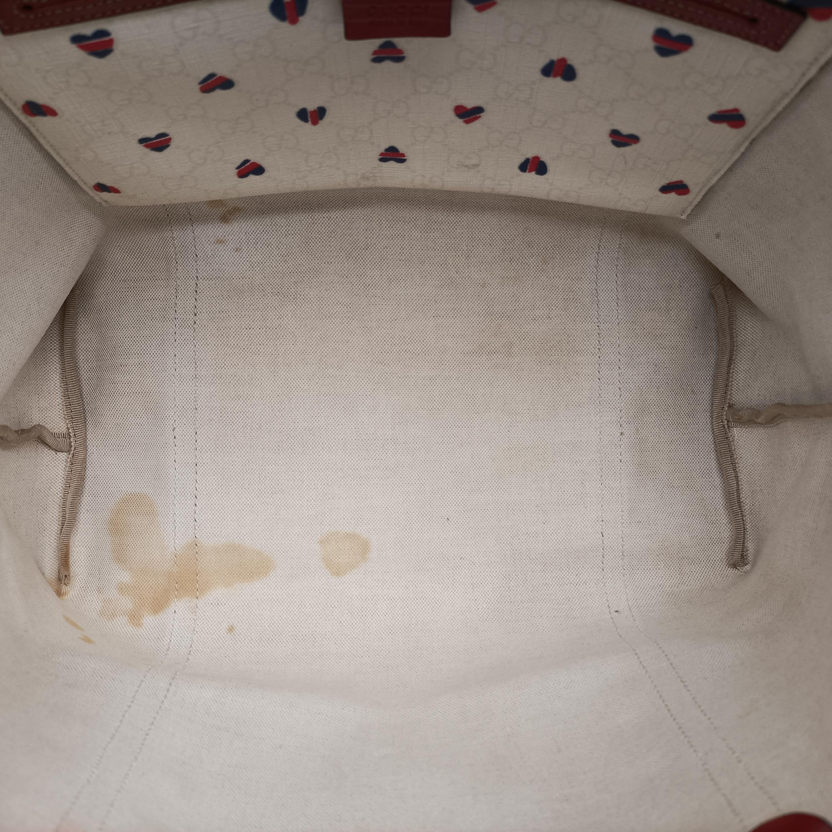 GG Supreme GG Plus heart flower White×red PVC coated canvas 197953 A3540773GGスプリーム GGプラス ハート フラワー ホワイト×レッド PVCコーティングキャンバス 197953 A3540773