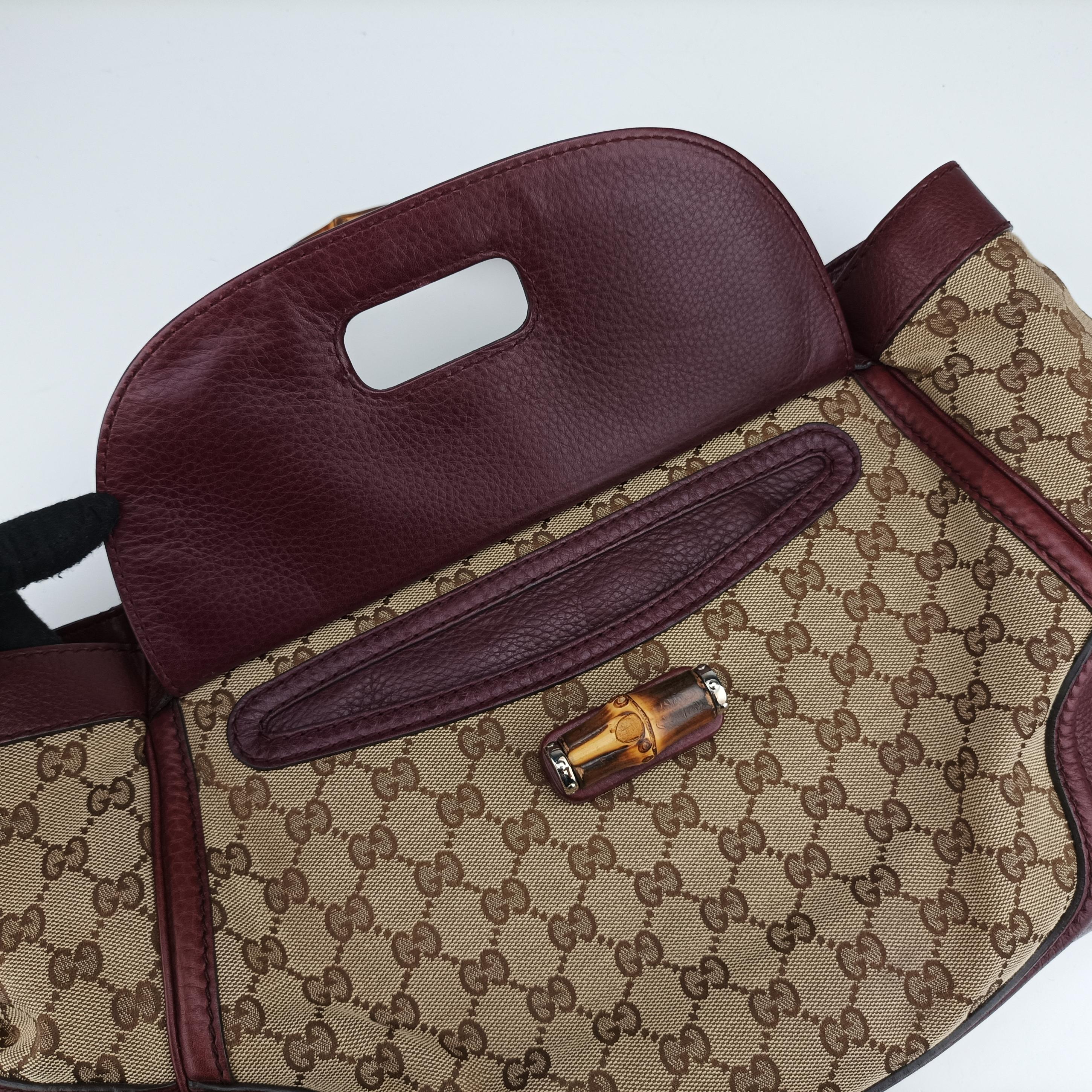 New Bamboo Tassel khaki×burgundy Leather × fabric 246860 D6509785ニューバンブー カーキ×ワインレッド レザー×ファブリック 246860 D6509785