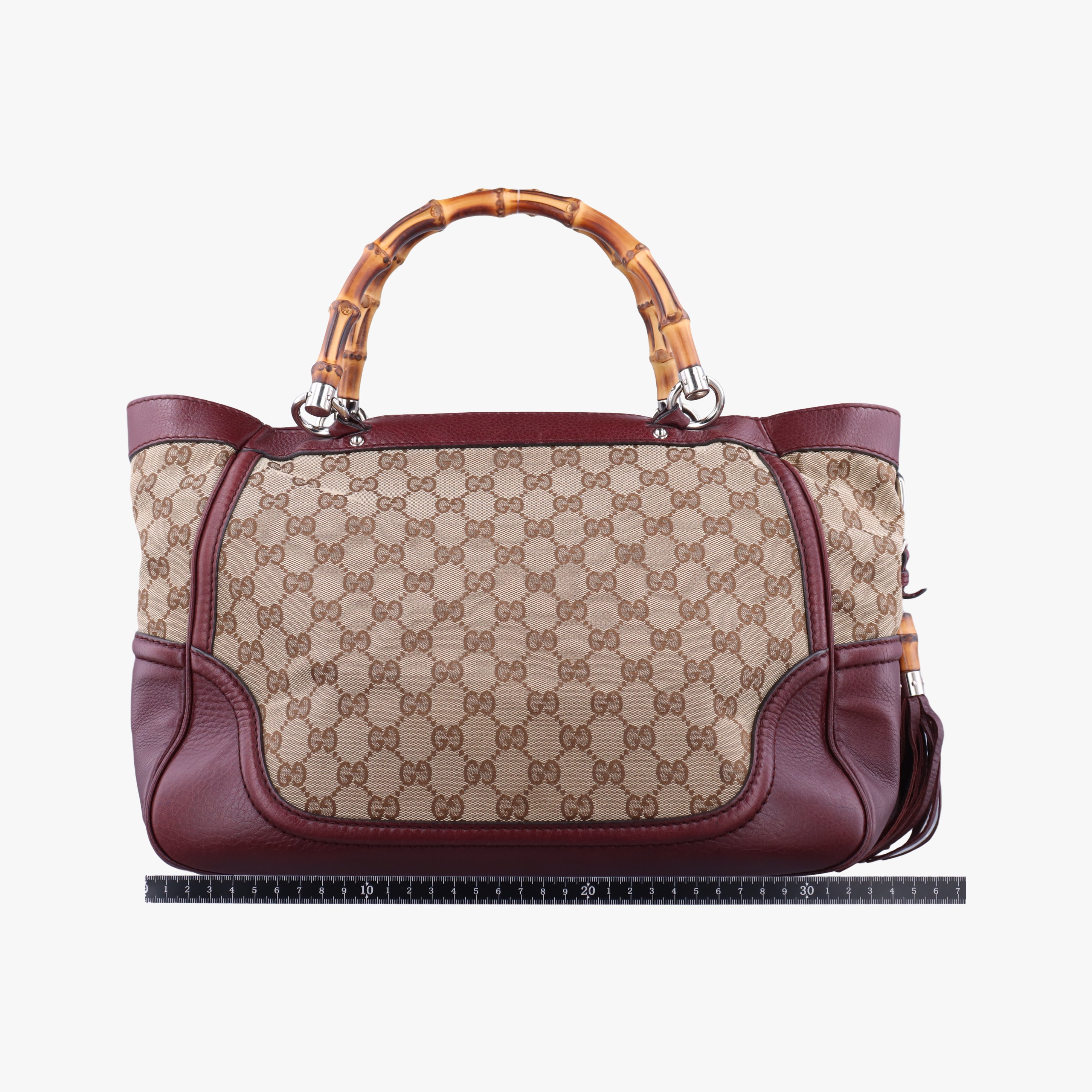 New Bamboo Tassel khaki×burgundy Leather × fabric 246860 D6509785ニューバンブー カーキ×ワインレッド レザー×ファブリック 246860 D6509785