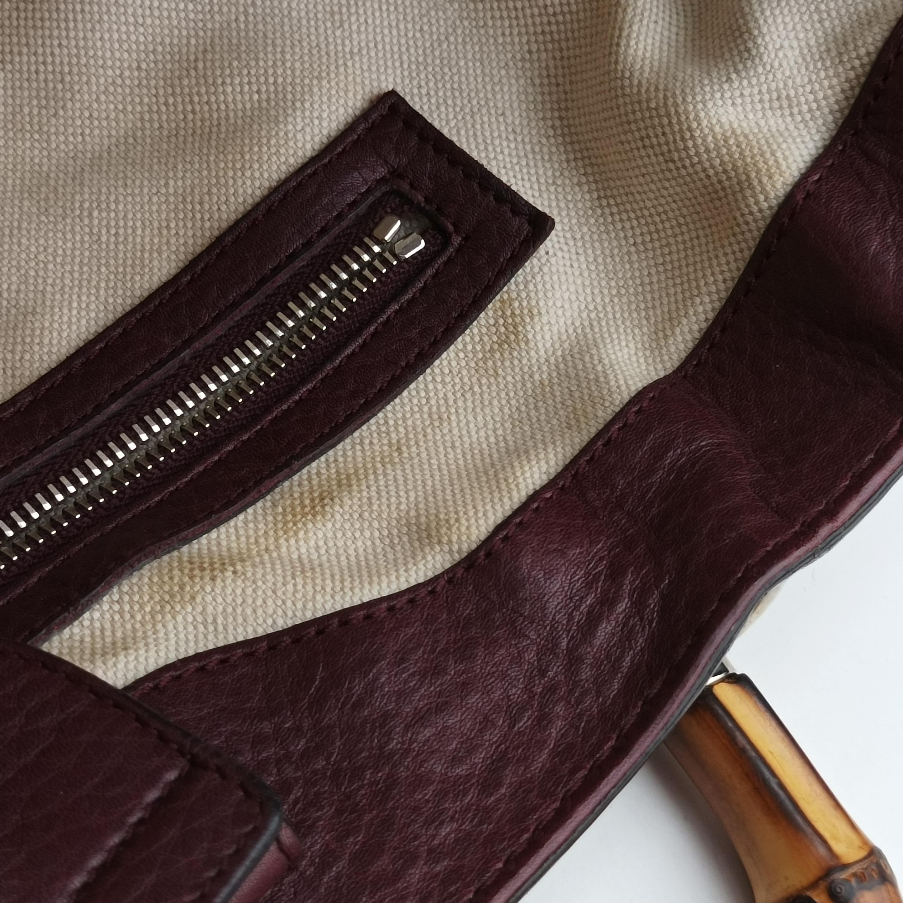 New Bamboo Tassel khaki×burgundy Leather × fabric 246860 D6509785ニューバンブー カーキ×ワインレッド レザー×ファブリック 246860 D6509785