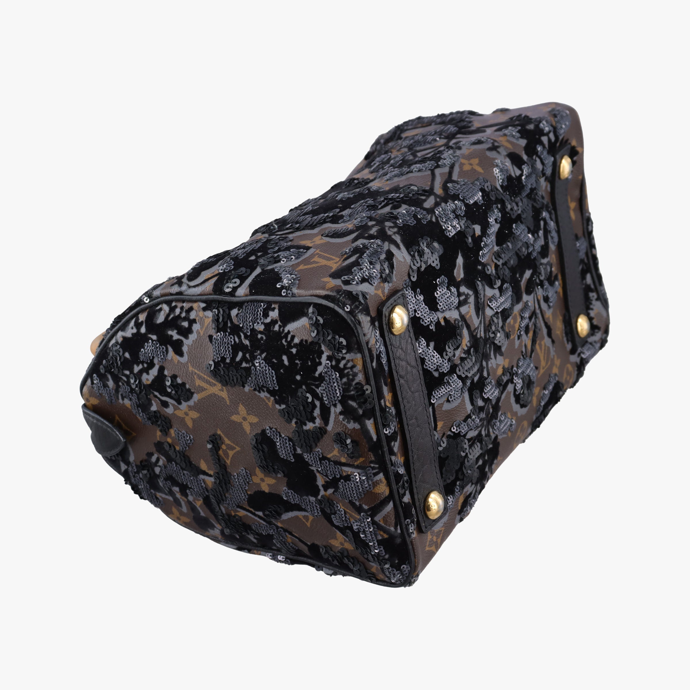 Speedy 30 brown×black Monogram Fleur Deug×Sequins M40436 TR4140スピーディ30 モノグラム/ブラウン×ブラック モノグラム フルール ドゥ ジェ×スパンコール M40436 TR4140