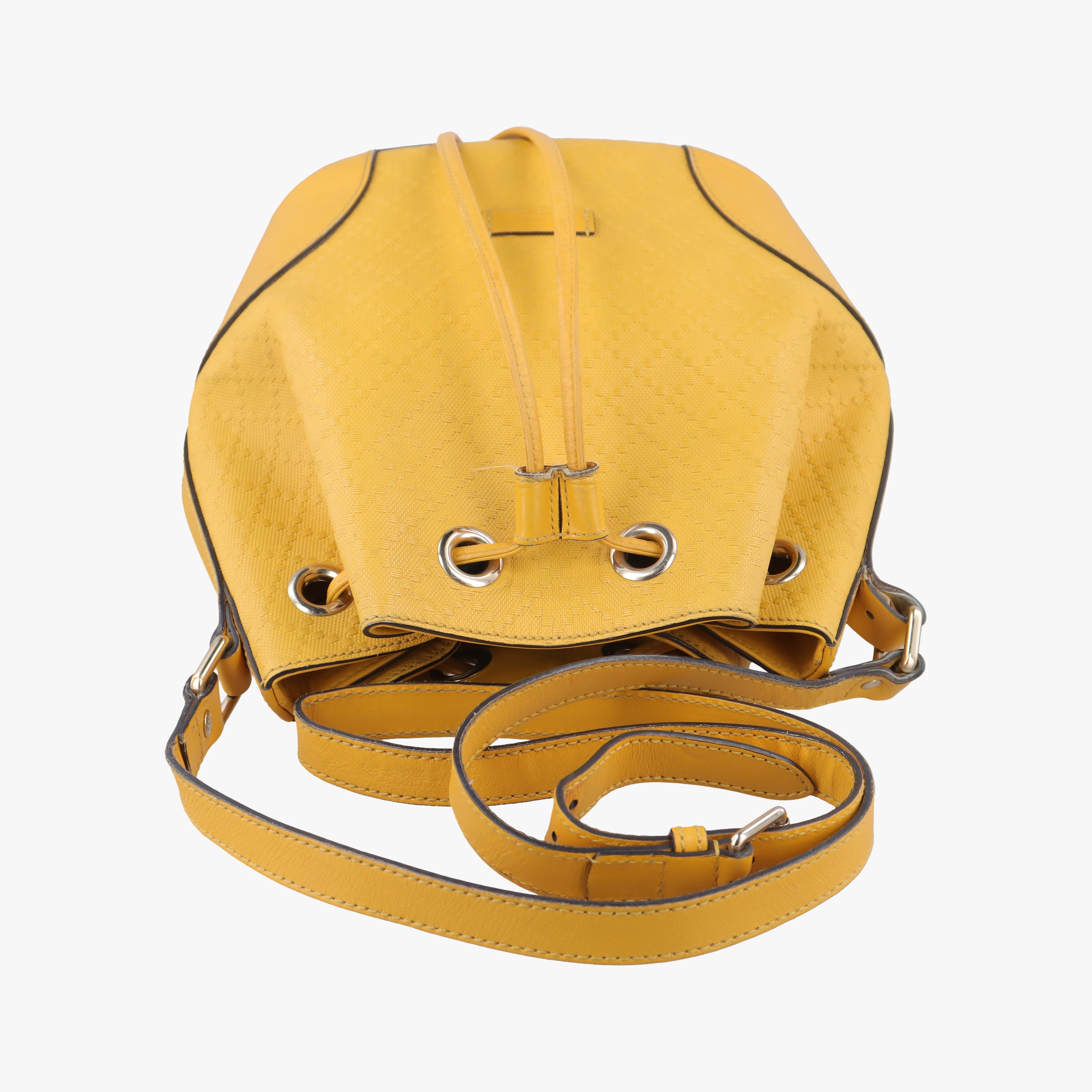 Bright Diamante Bucket Yellow Leather 354229 I016456652ブライトディアマンテ バケット イエロー レザー 354229 I016456652