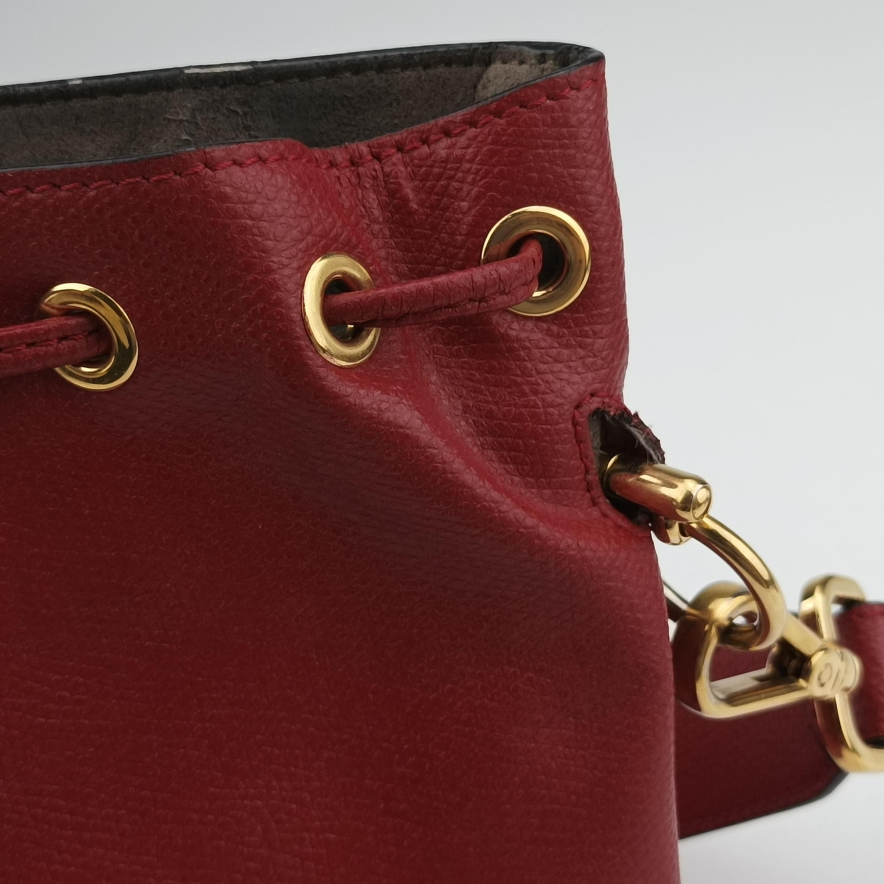 Mon Tresor Mini Bucket Red Leather 8BS010 8BS010 A18B 198-8007ミニ モン トレゾール レッド レザー 8BS010 8BS010 A18B 198-8007