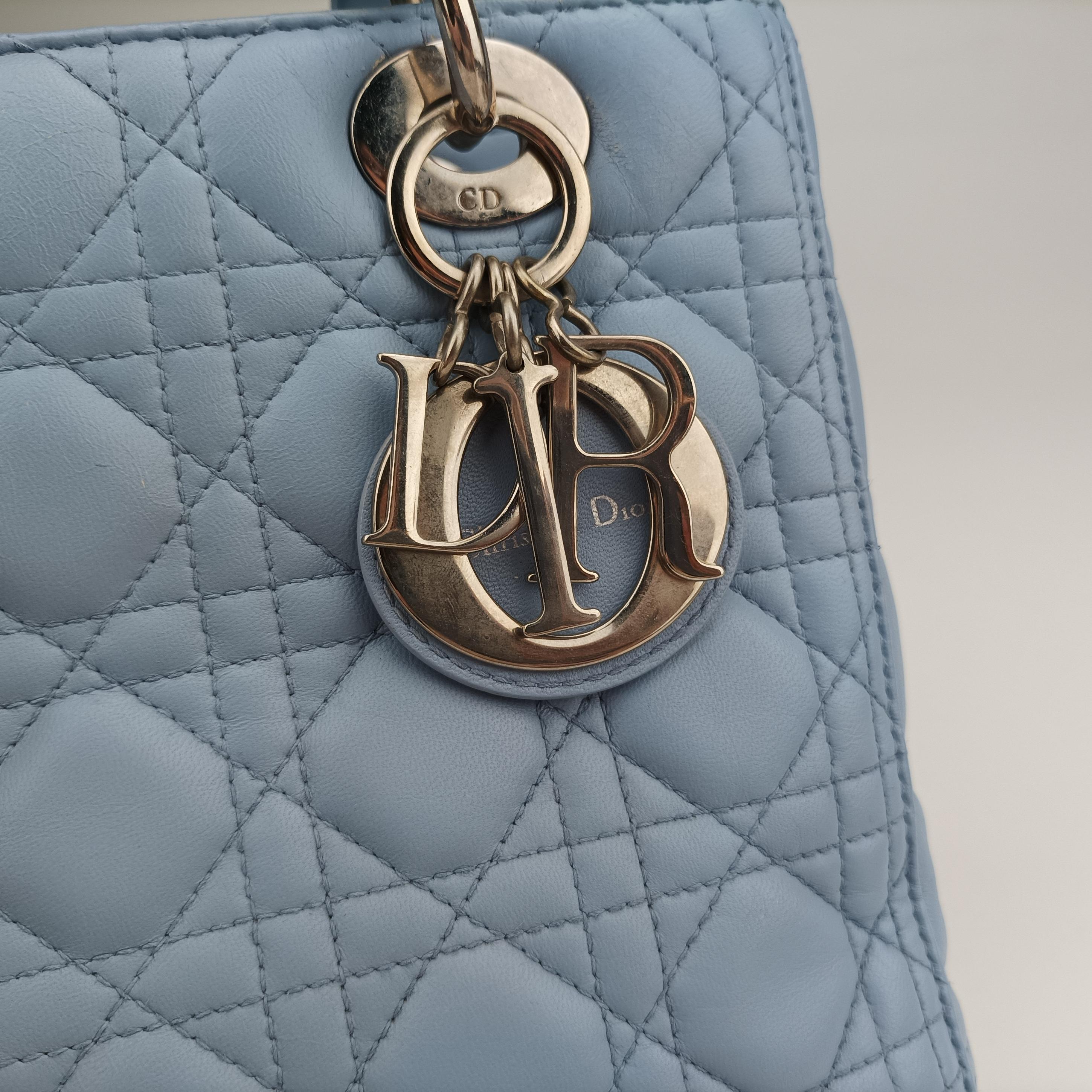 Lady Dior Blue lambskin 01-BO-0124レディディオール ブルー ラムスキン 01-BO-0124