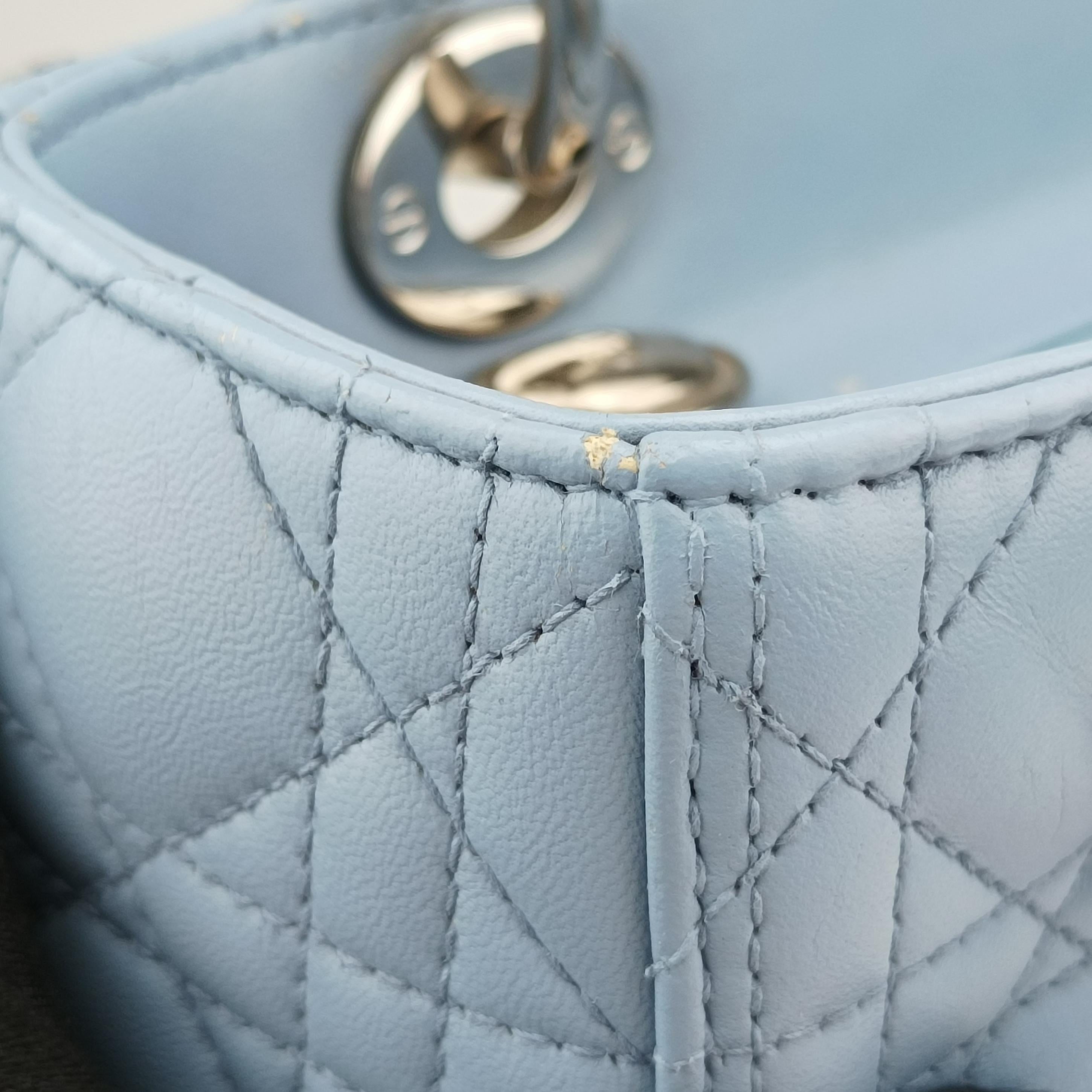 Lady Dior Blue lambskin 01-BO-0124レディディオール ブルー ラムスキン 01-BO-0124