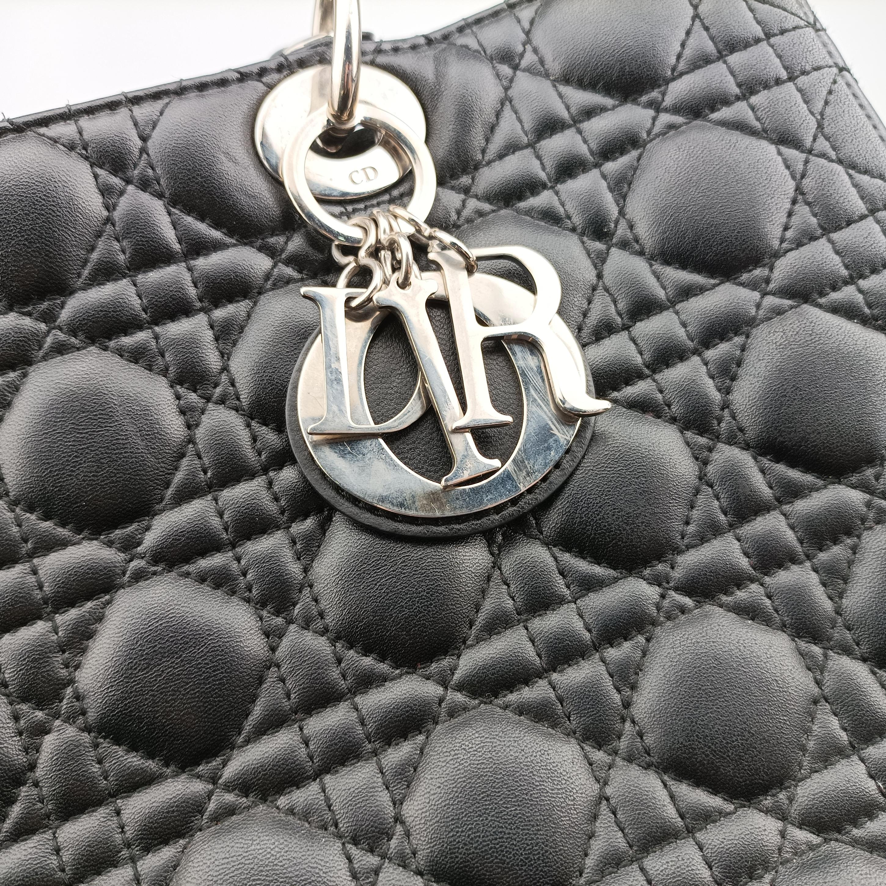 Lady Dior Black lambskin 05-MA-0049レディディオール ブラック ラムスキン 05-MA-0049
