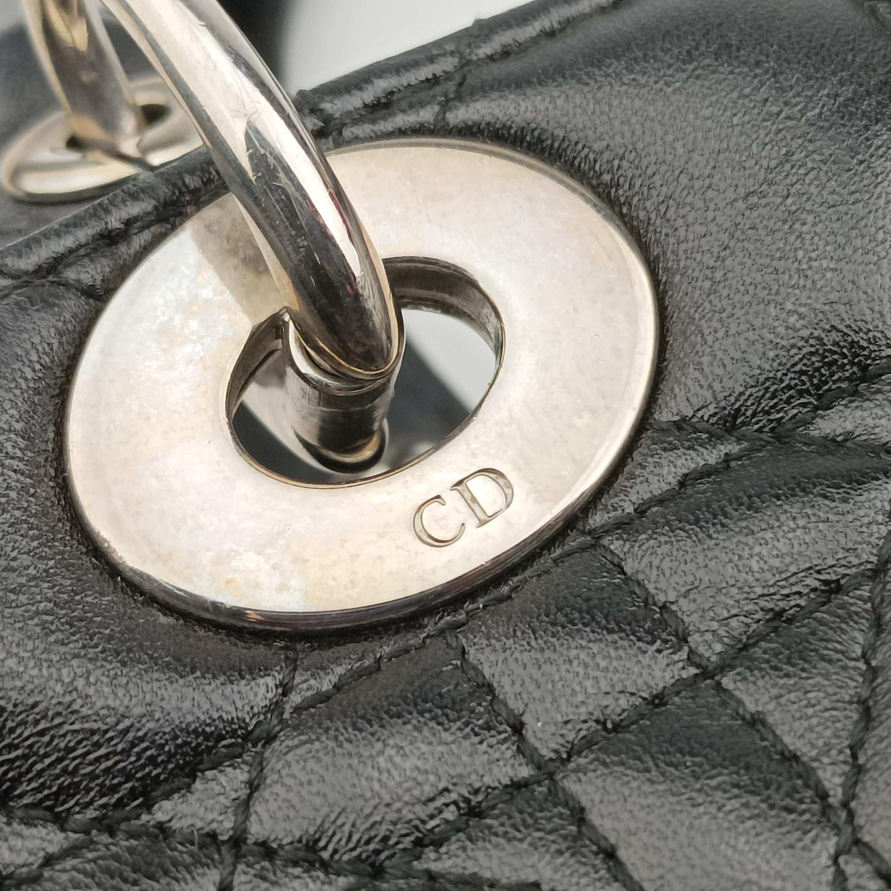 Lady Dior Black lambskin 05-MA-0049レディディオール ブラック ラムスキン 05-MA-0049