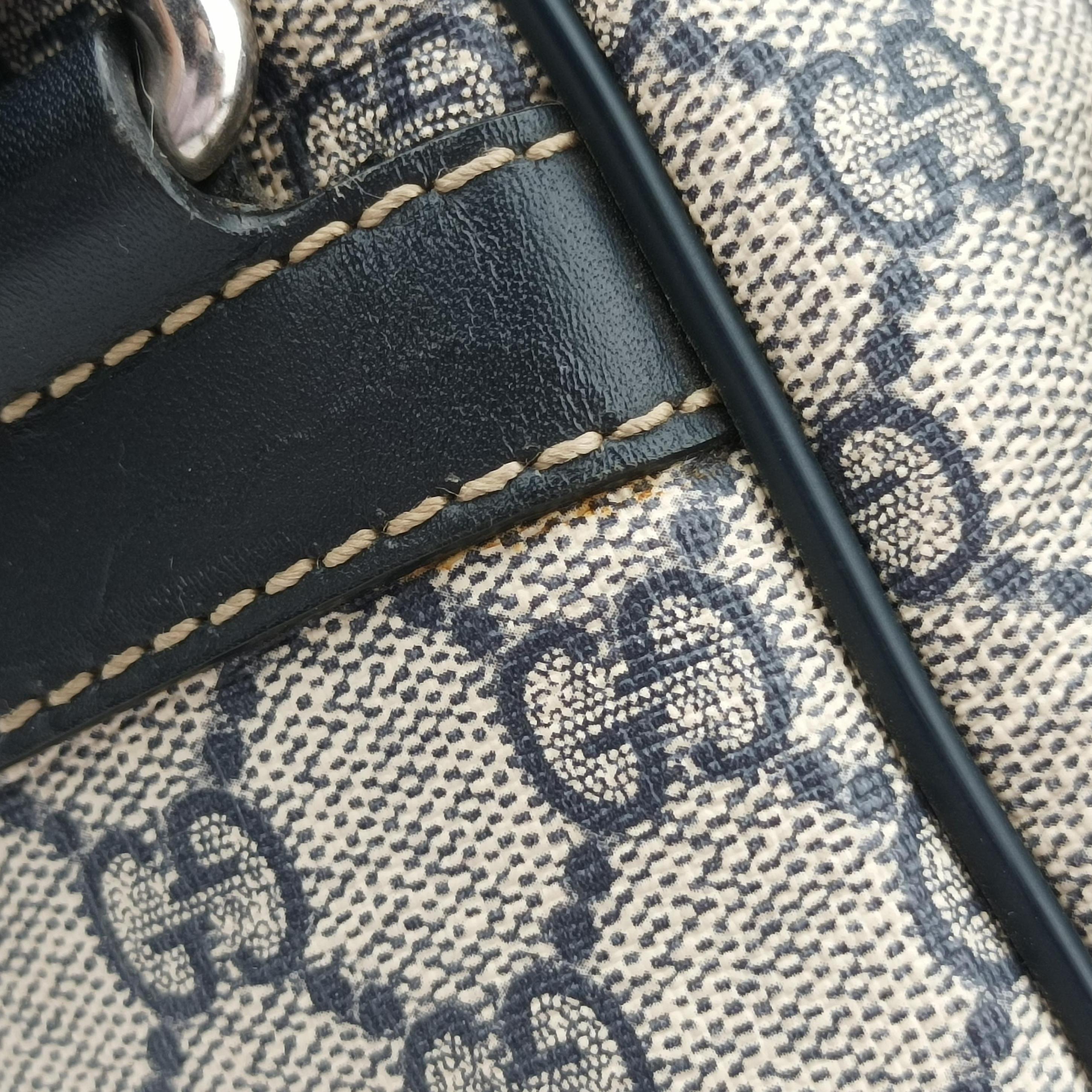 GG Supreme messenger Beige × Navy PVC coated canvas 246881 I015579559GGスプリーム メッセンジャー ベージュ×ネイビー PVCコーティングキャンバス 246881 I015579559