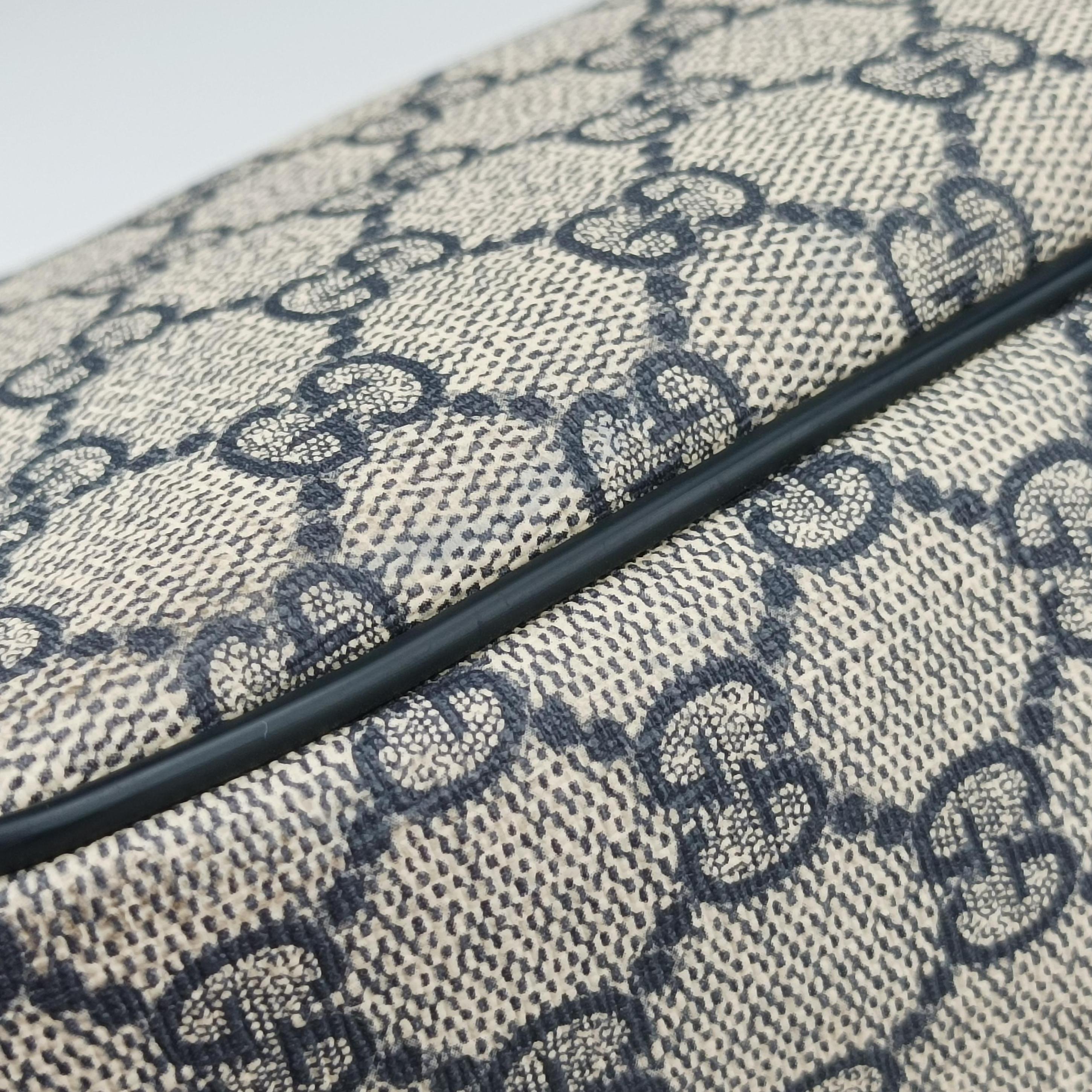 GG Supreme messenger Beige × Navy PVC coated canvas 246881 I015579559GGスプリーム メッセンジャー ベージュ×ネイビー PVCコーティングキャンバス 246881 I015579559