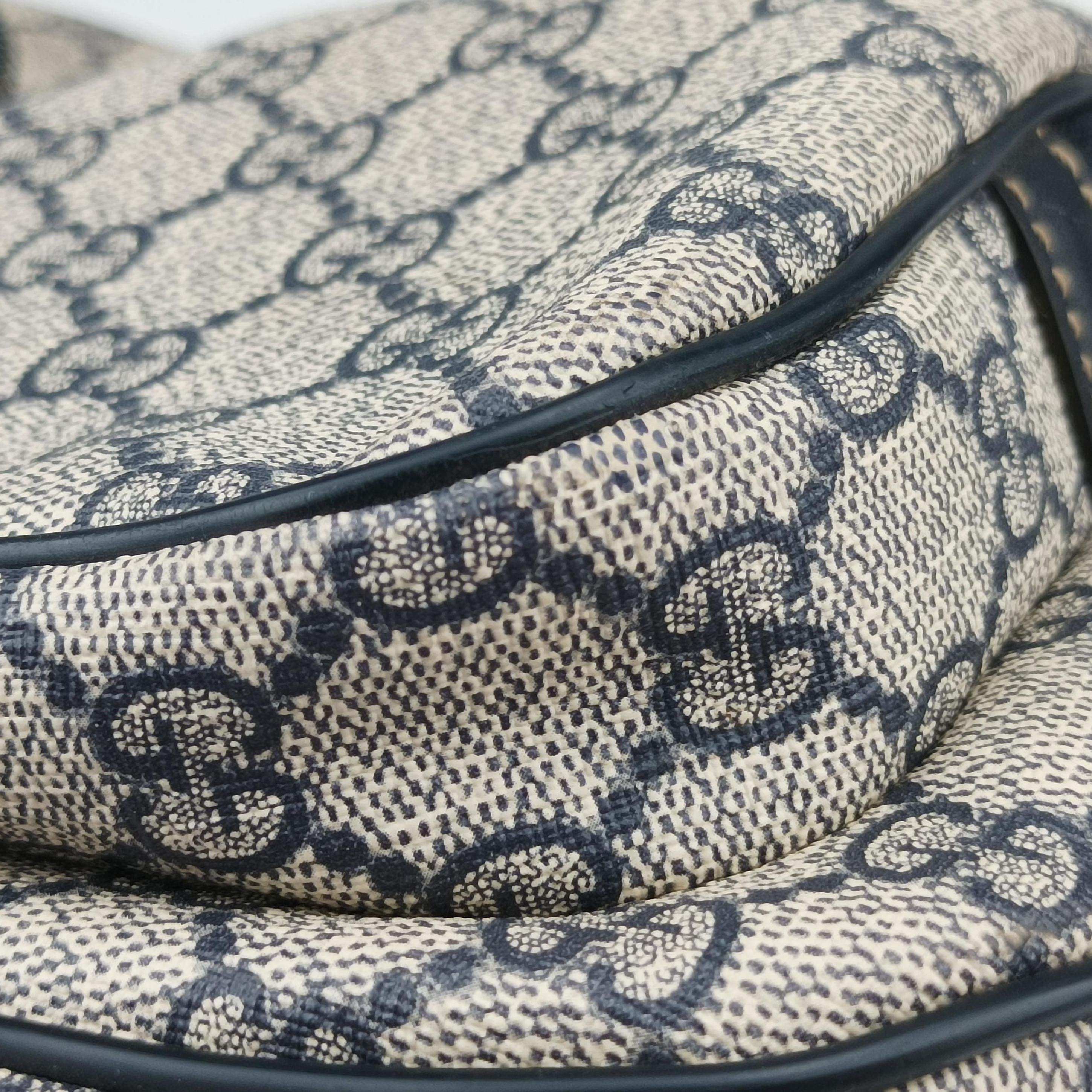 GG Supreme messenger Beige × Navy PVC coated canvas 246881 I015579559GGスプリーム メッセンジャー ベージュ×ネイビー PVCコーティングキャンバス 246881 I015579559