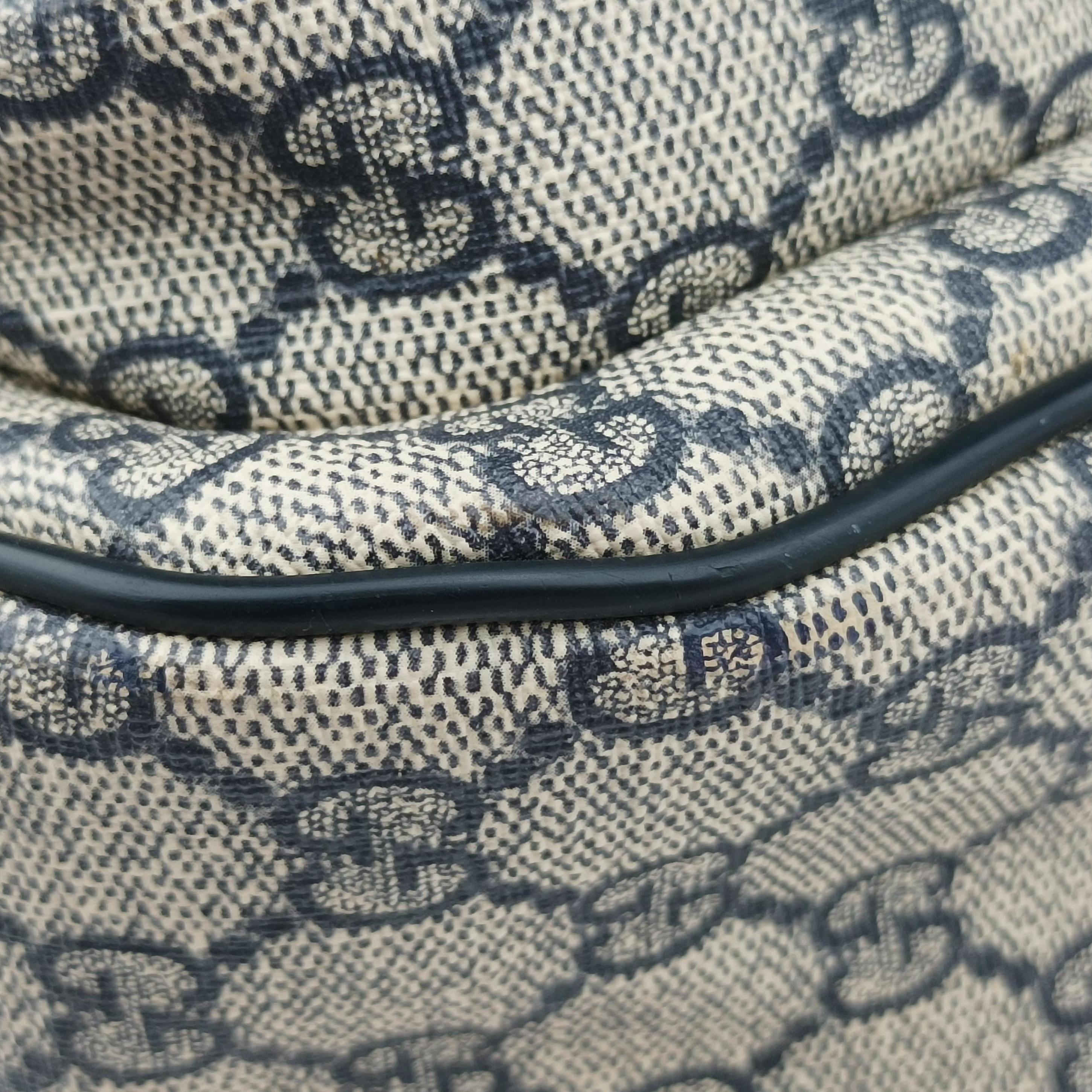 GG Supreme messenger Beige × Navy PVC coated canvas 246881 I015579559GGスプリーム メッセンジャー ベージュ×ネイビー PVCコーティングキャンバス 246881 I015579559