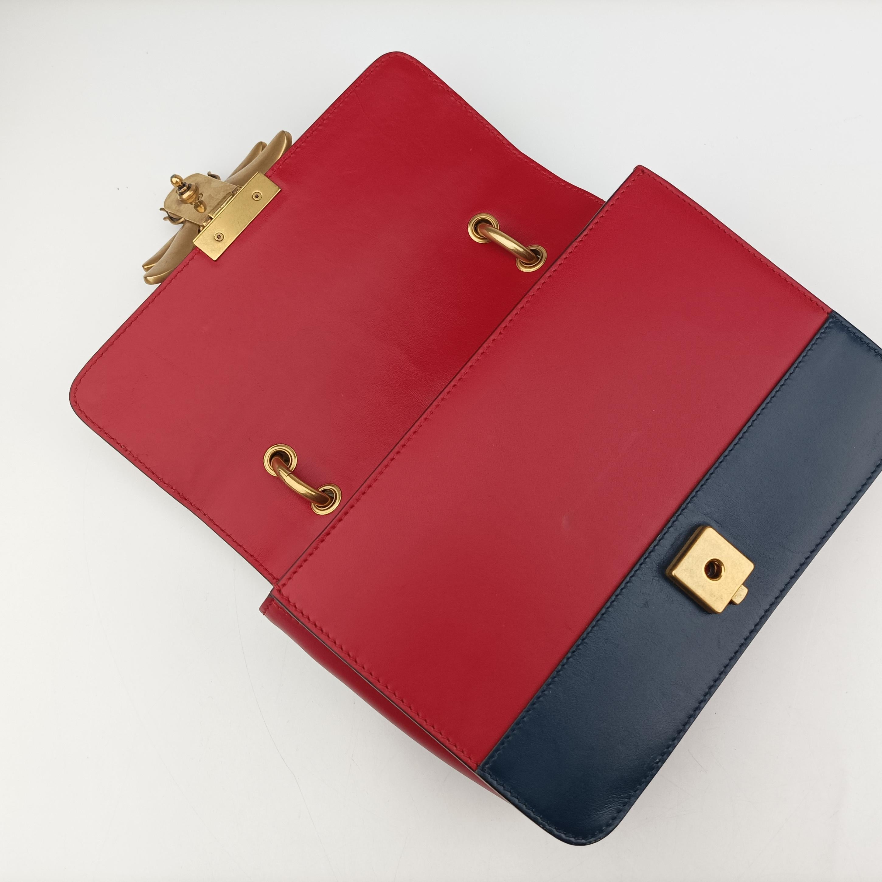 Queen Margaret Ivory×Red×Navy Leather 476542 E022393769クイーン マーガレット アイボリー×レッド×ネイビー レザー 476542 E022393769
