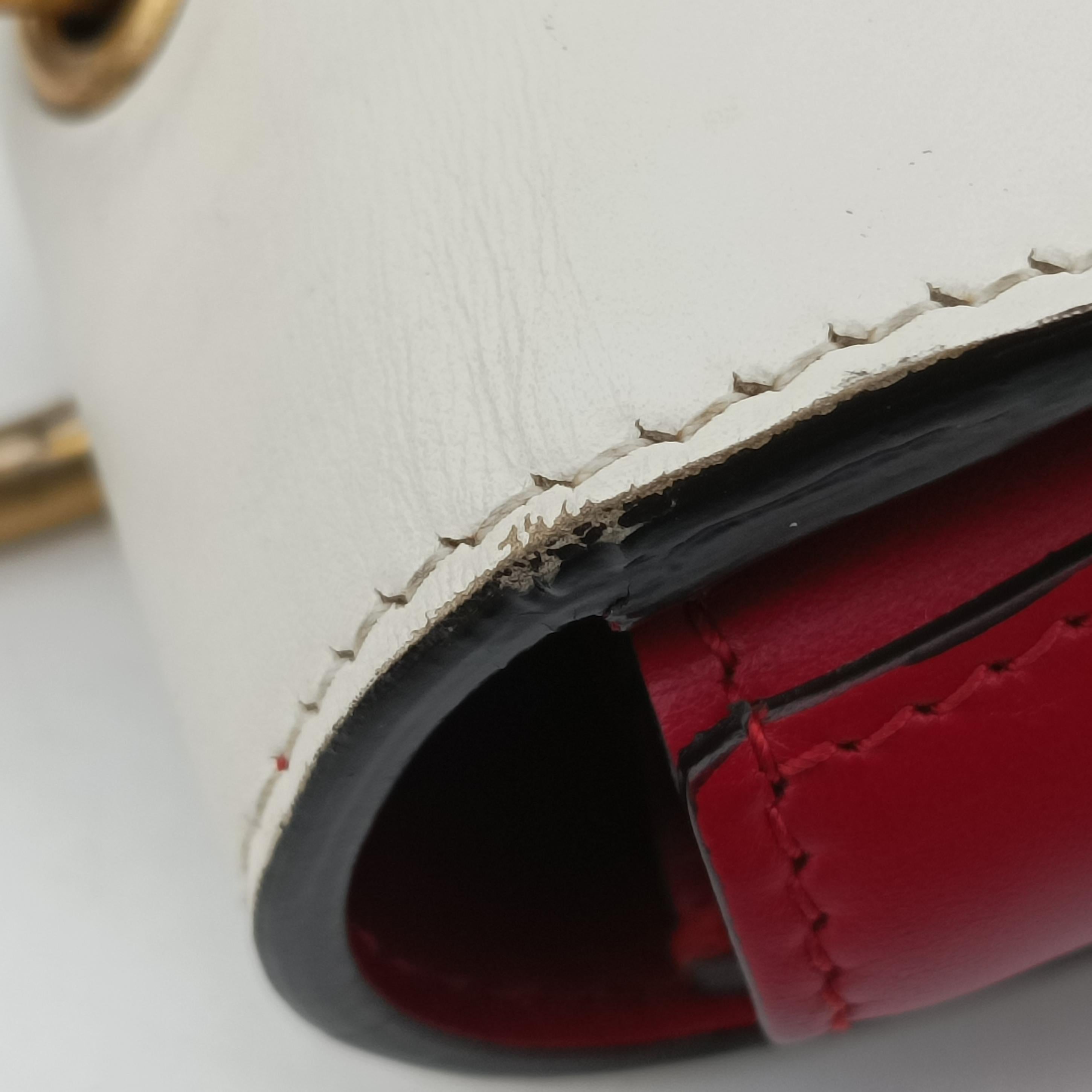 Queen Margaret Ivory×Red×Navy Leather 476542 E022393769クイーン マーガレット アイボリー×レッド×ネイビー レザー 476542 E022393769