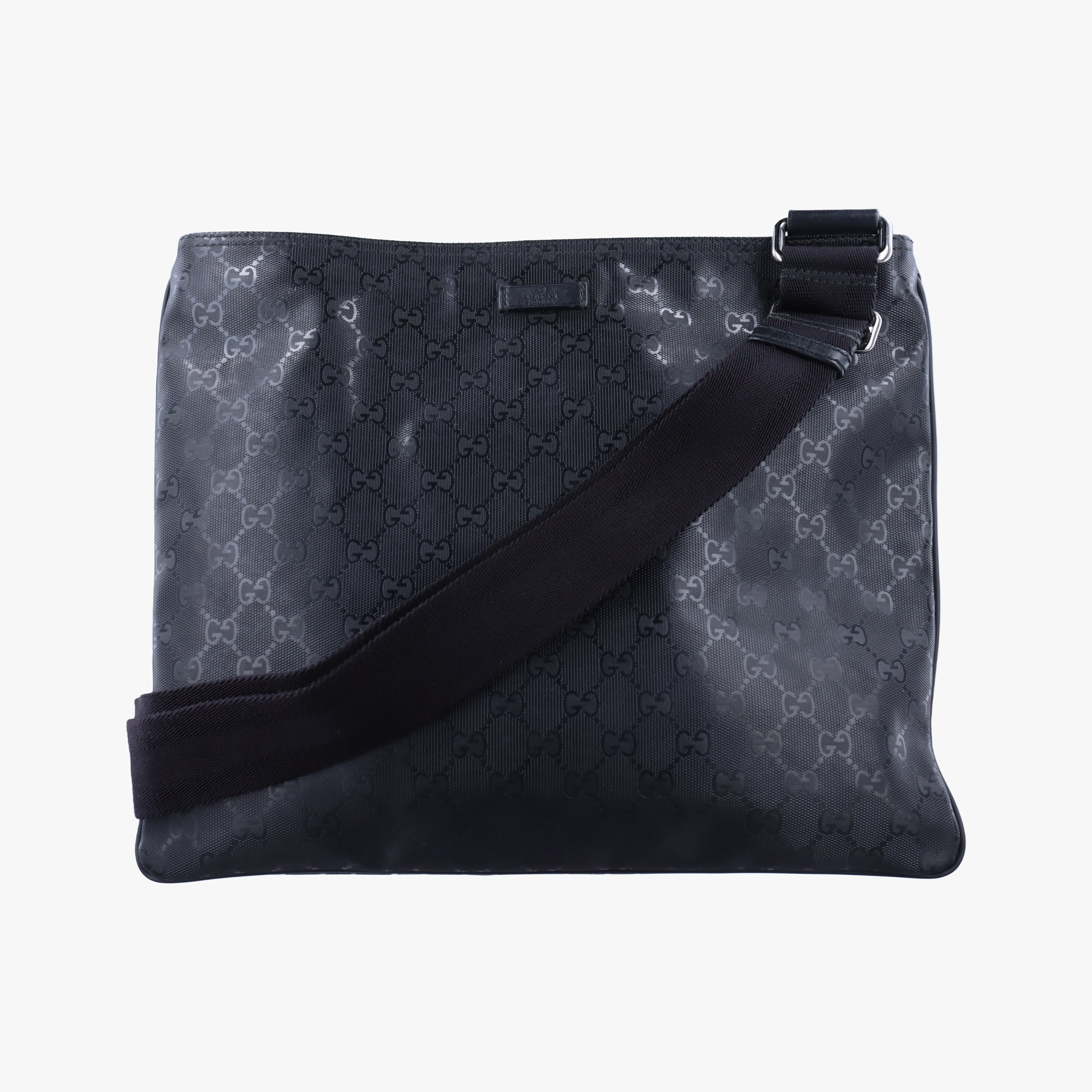 GG Imprime messenger Black PVC coated canvas 201446 F013301893インプリメ メッセンジャー ブラック PVCコーティングキャンバス 201446 F013301893