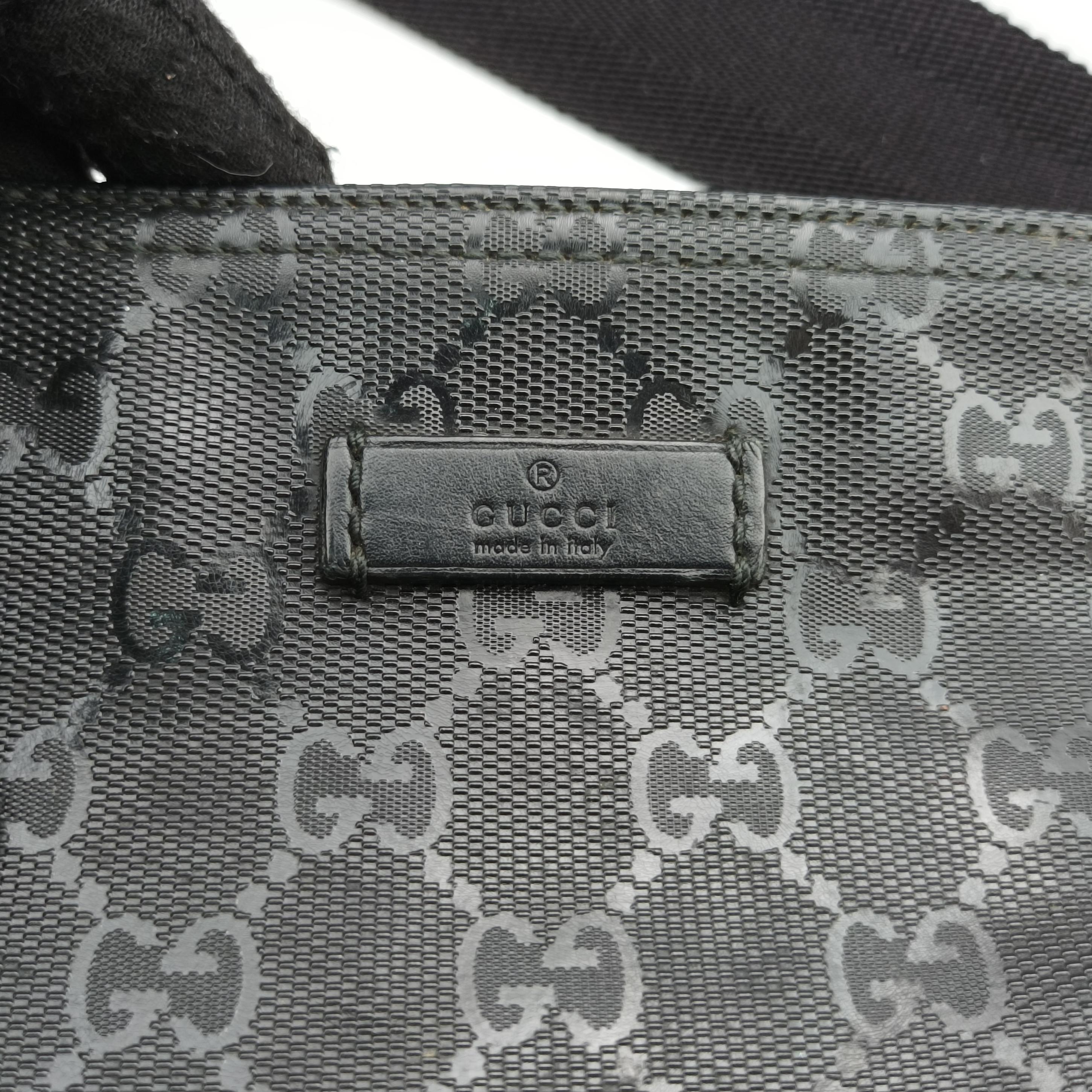 GG Imprime messenger Black PVC coated canvas 201446 F013301893インプリメ メッセンジャー ブラック PVCコーティングキャンバス 201446 F013301893