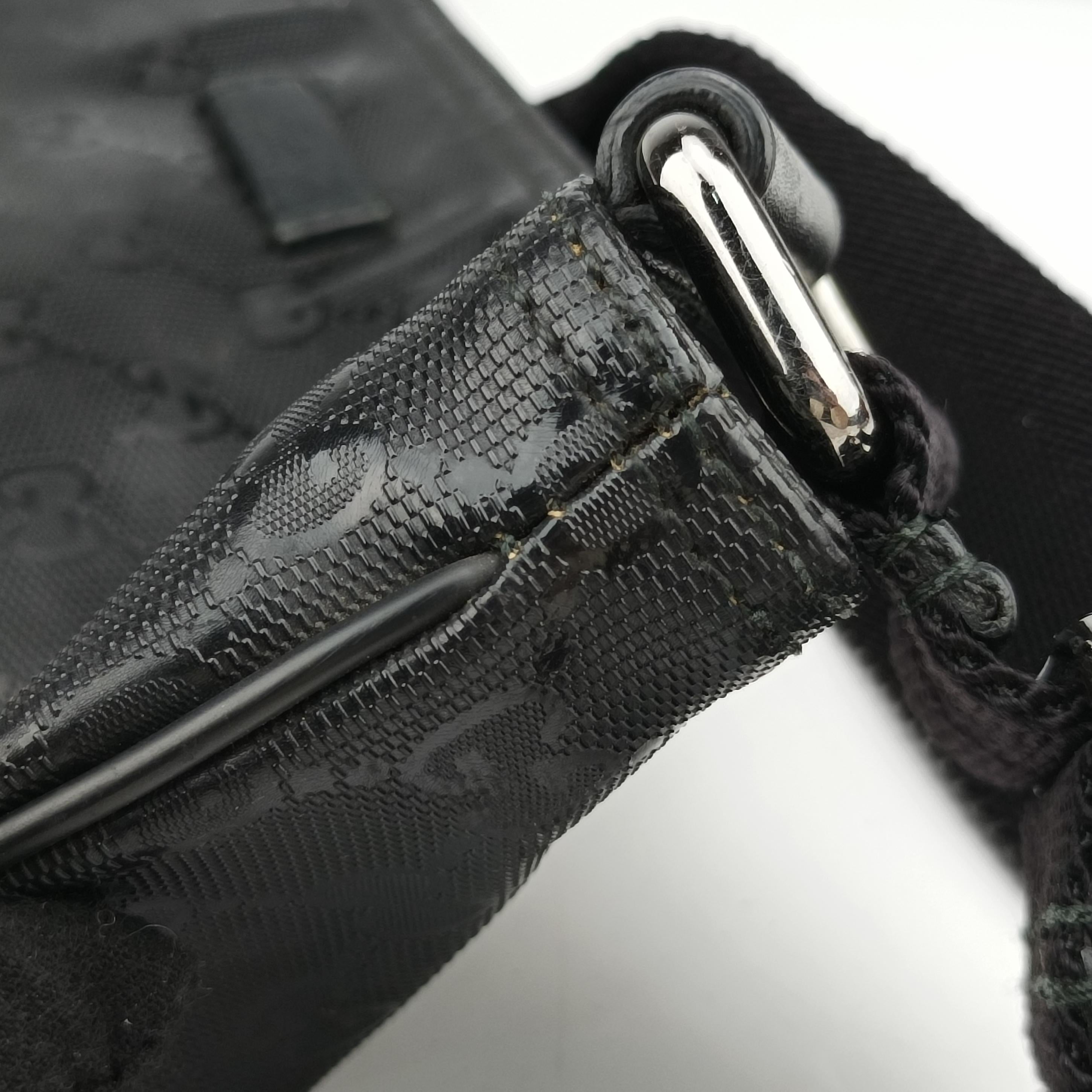 GG Imprime messenger Black PVC coated canvas 201446 F013301893インプリメ メッセンジャー ブラック PVCコーティングキャンバス 201446 F013301893