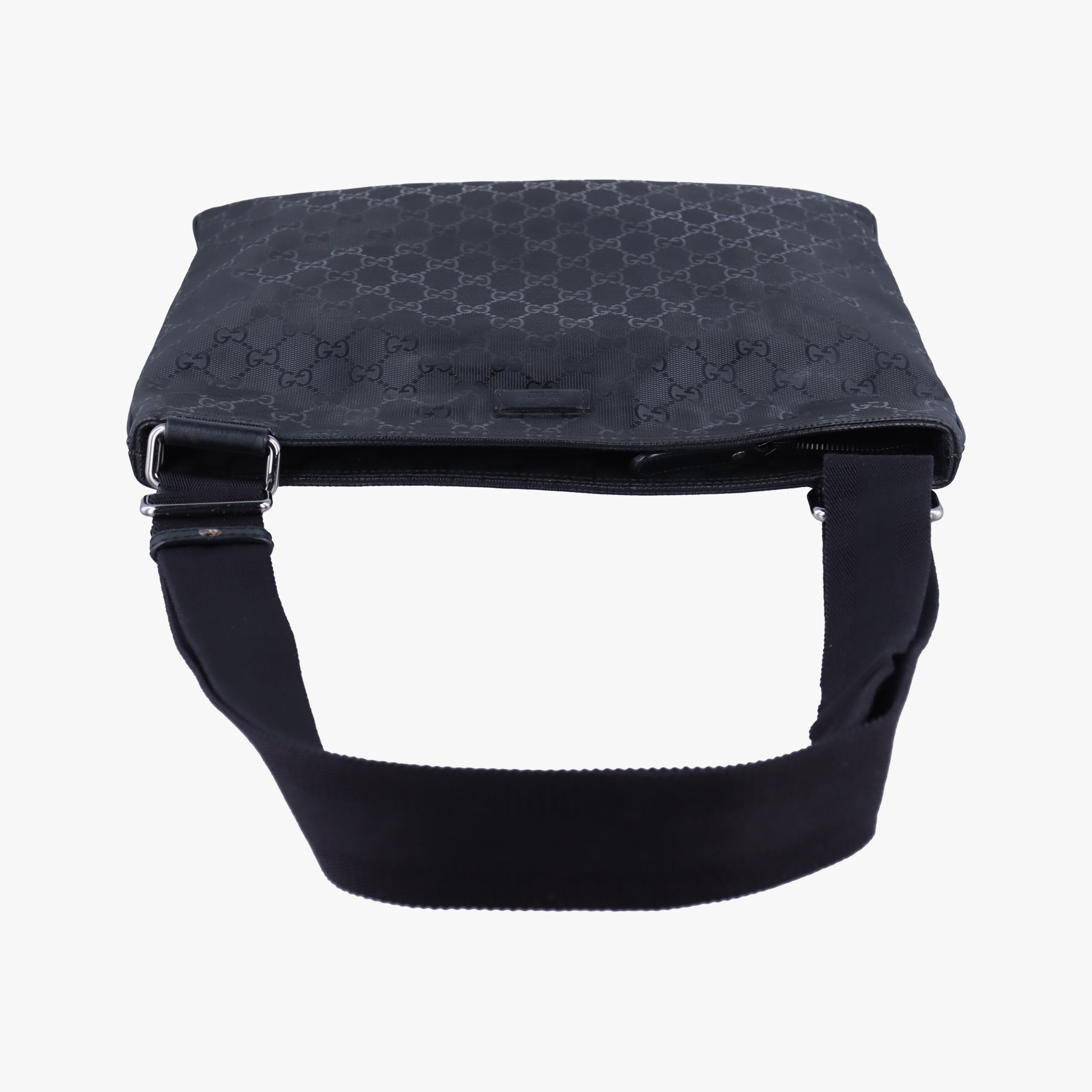 GG Imprime messenger Black PVC coated canvas 201446 F013301893インプリメ メッセンジャー ブラック PVCコーティングキャンバス 201446 F013301893