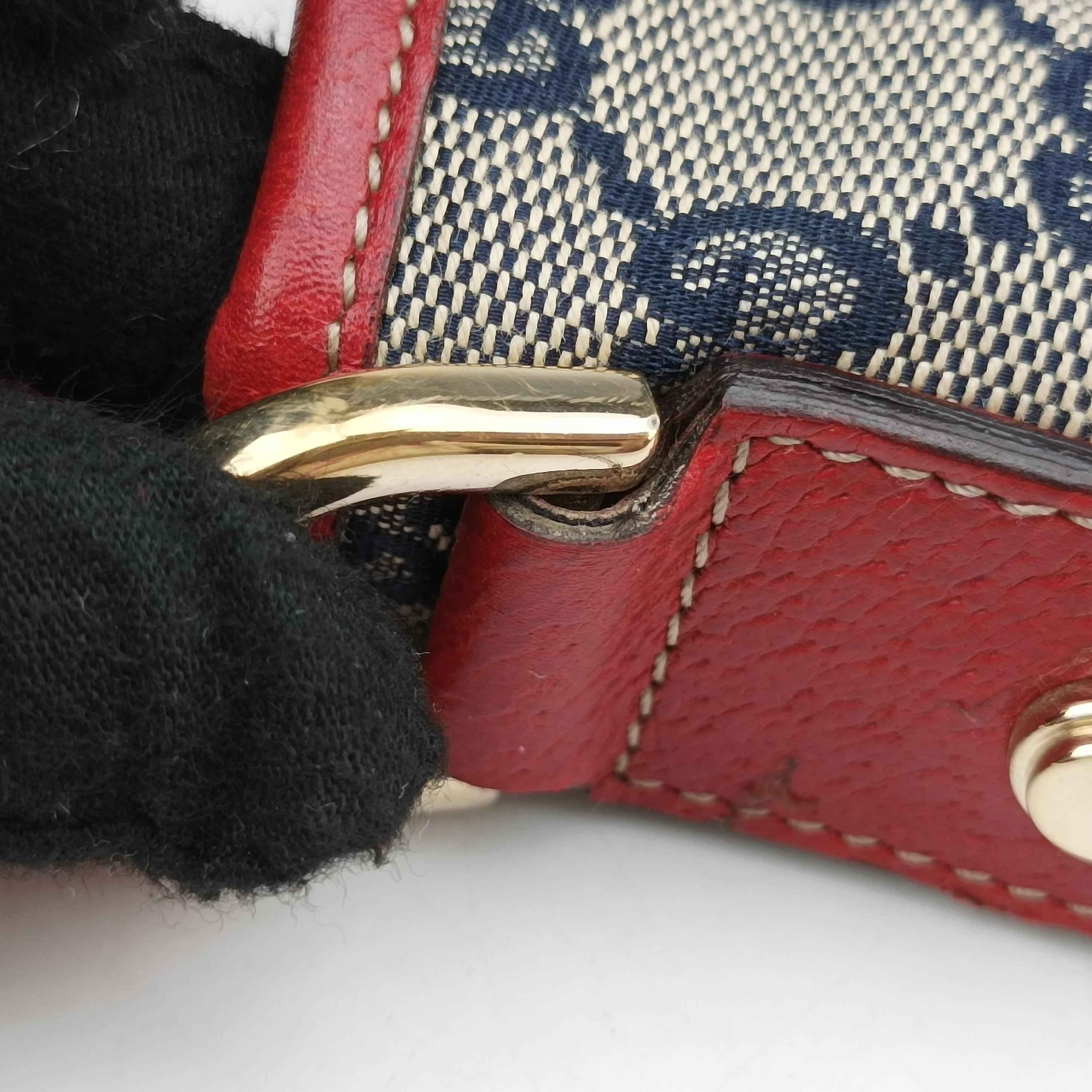 Abbey Pochette Beige x Red x Multicolor Leather×canvas 130939 アビー ポシェット ベージュ×レッド×マルチカラー レザー×キャンバス 130939