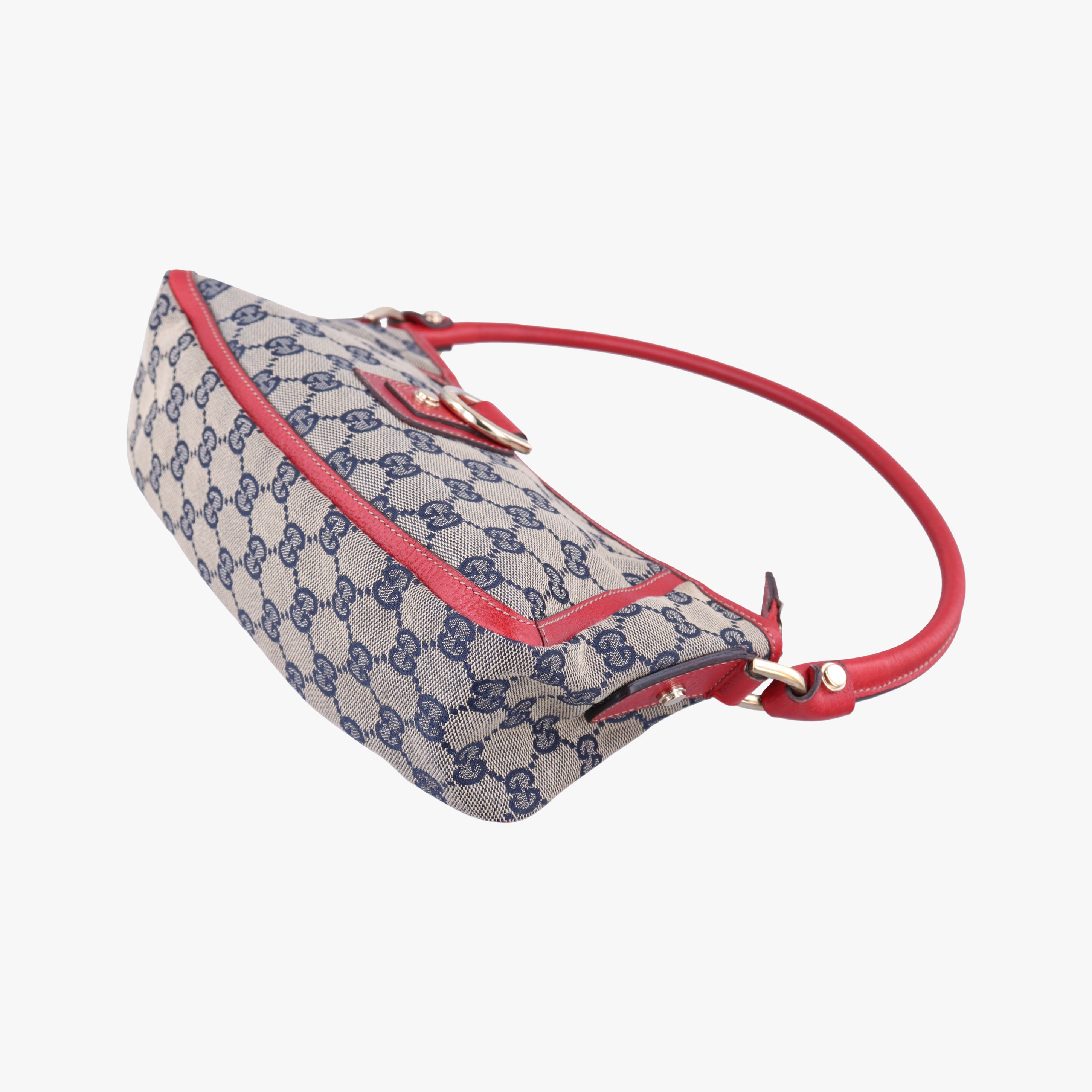 Abbey Pochette Beige x Red x Multicolor Leather×canvas 130939 アビー ポシェット ベージュ×レッド×マルチカラー レザー×キャンバス 130939